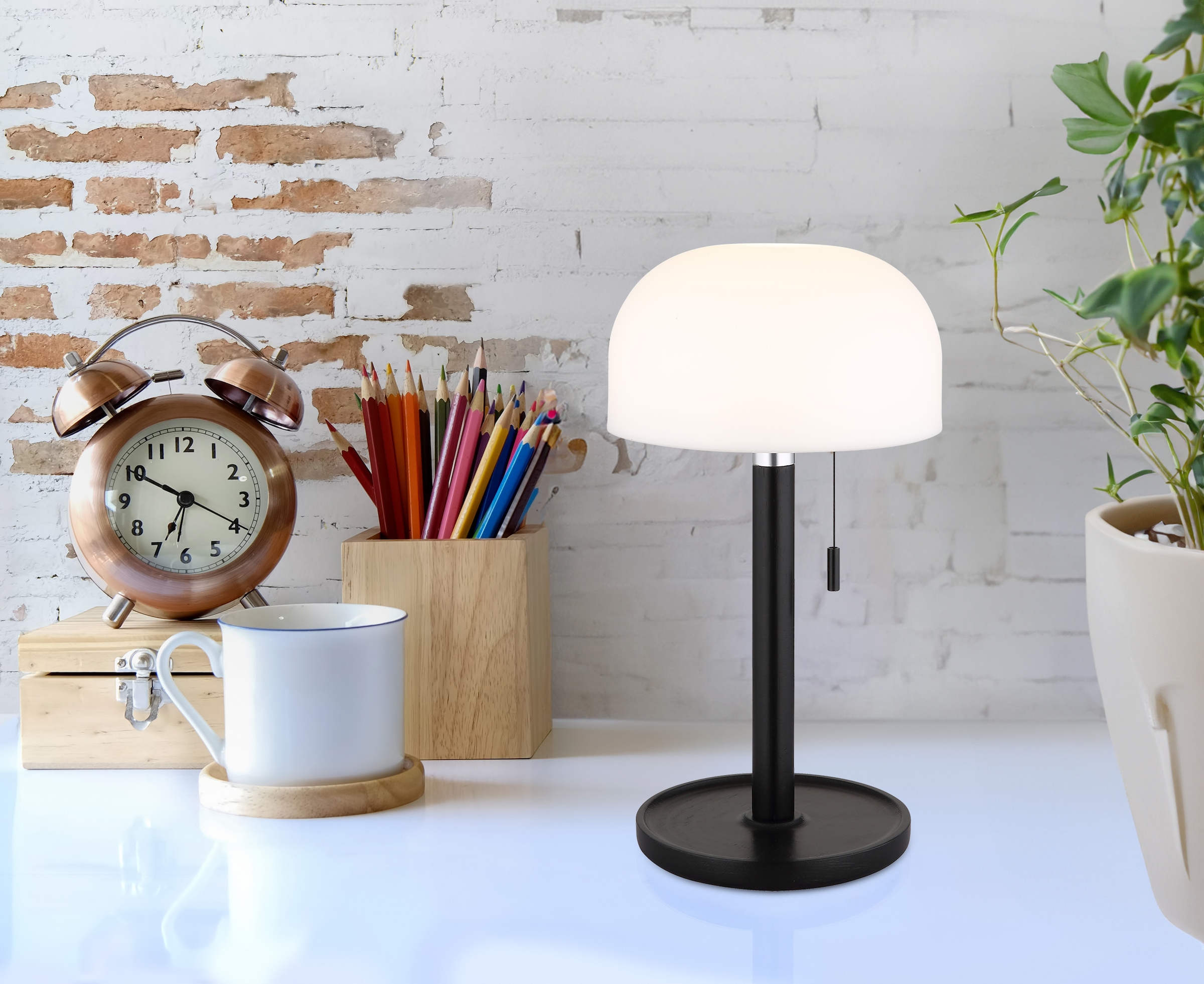 Image of GLOBO LIGHTING LED Tischleuchte "NORMAN" LED-Modul 1 Stk. warmweiss - kaltweiss Akkutischleuchte auch für draussen, Zugschalter Kordel, Akkulampe