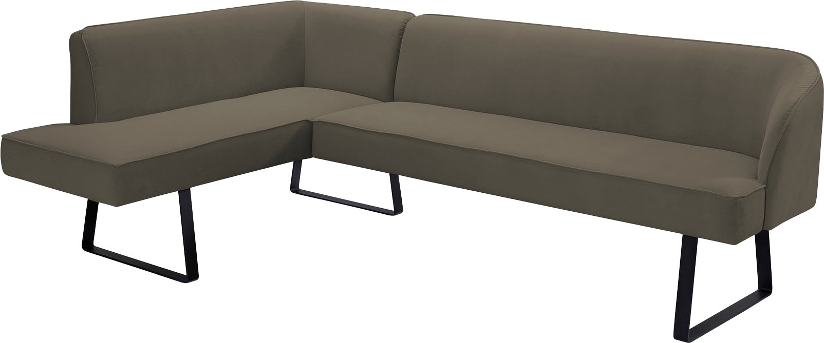 exxpo - sofa fashion Eckbank »Americano«, mit Keder und Metallfüssen, Bezug in verschiedenen Qualitäten