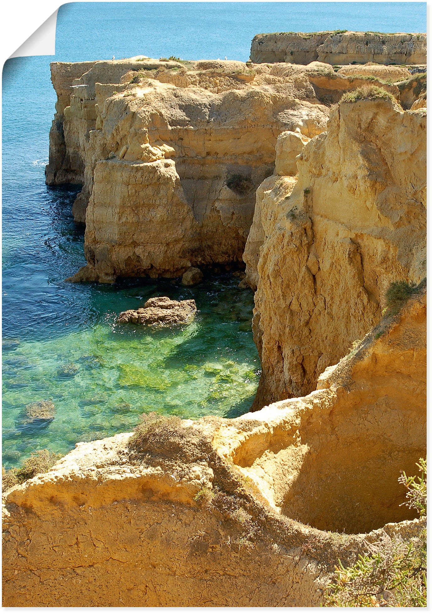 Image of Artland Wandbild »Sandsteinfelsen Algarveküste«, Felsen, (1 St.), in vielen Grössen & Produktarten - Alubild / Outdoorbild für den Aussenbereich, Leinwandbild, Poster, Wandaufkleber / Wandtattoo auch für Badezimmer geeignet bei Ackermann Versand Schweiz