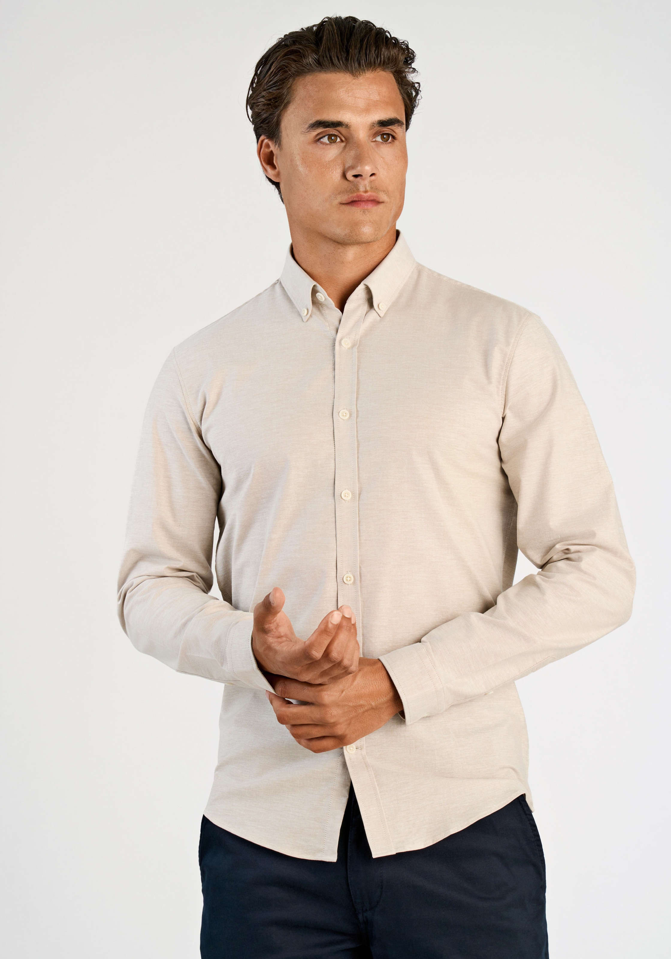 Image of LINDBERGH Langarmhemd mit Button-Down-Kragen