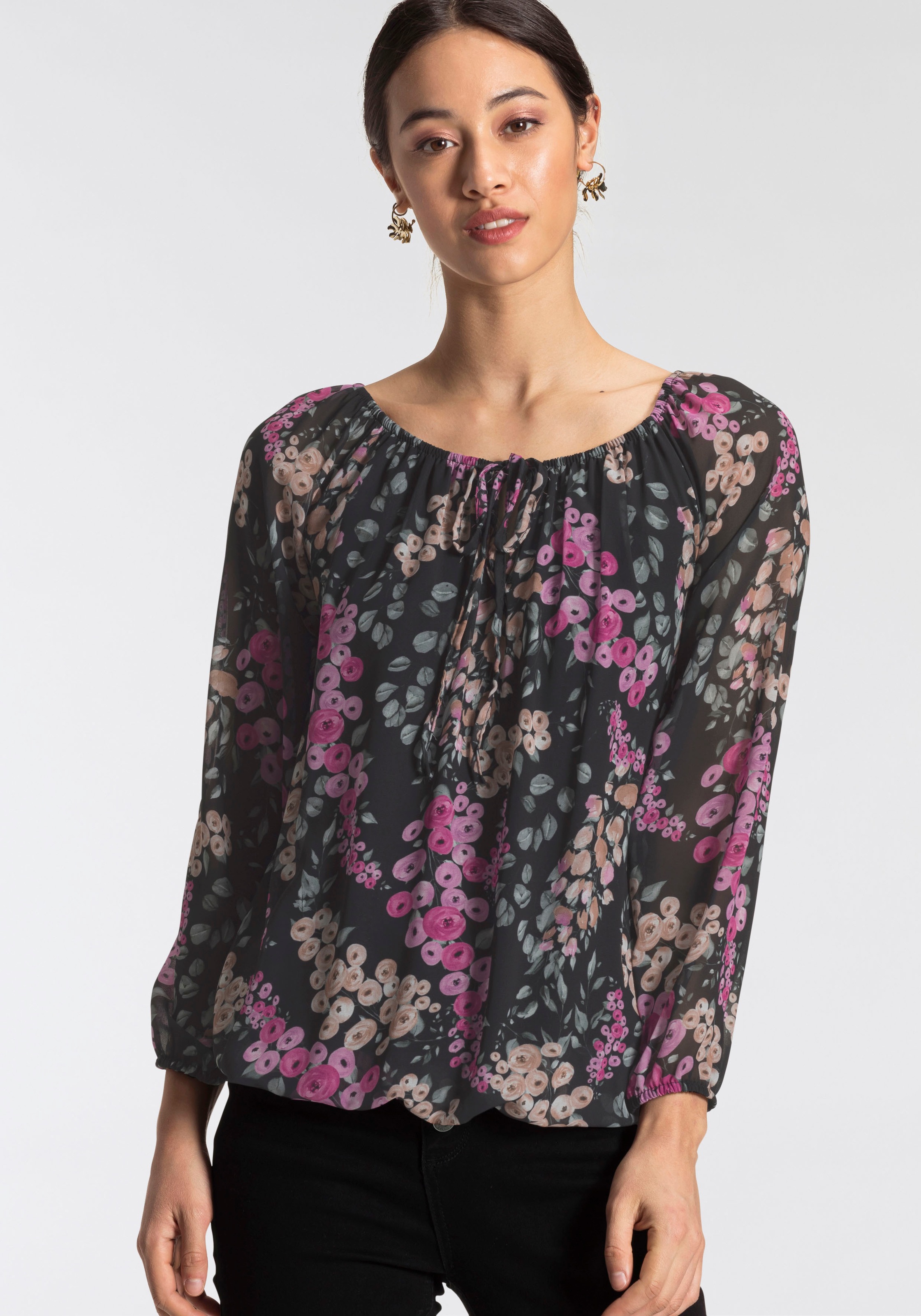 Image of HaILY’S Chiffonbluse, mit Carmenausschnitt bei Ackermann Versand Schweiz