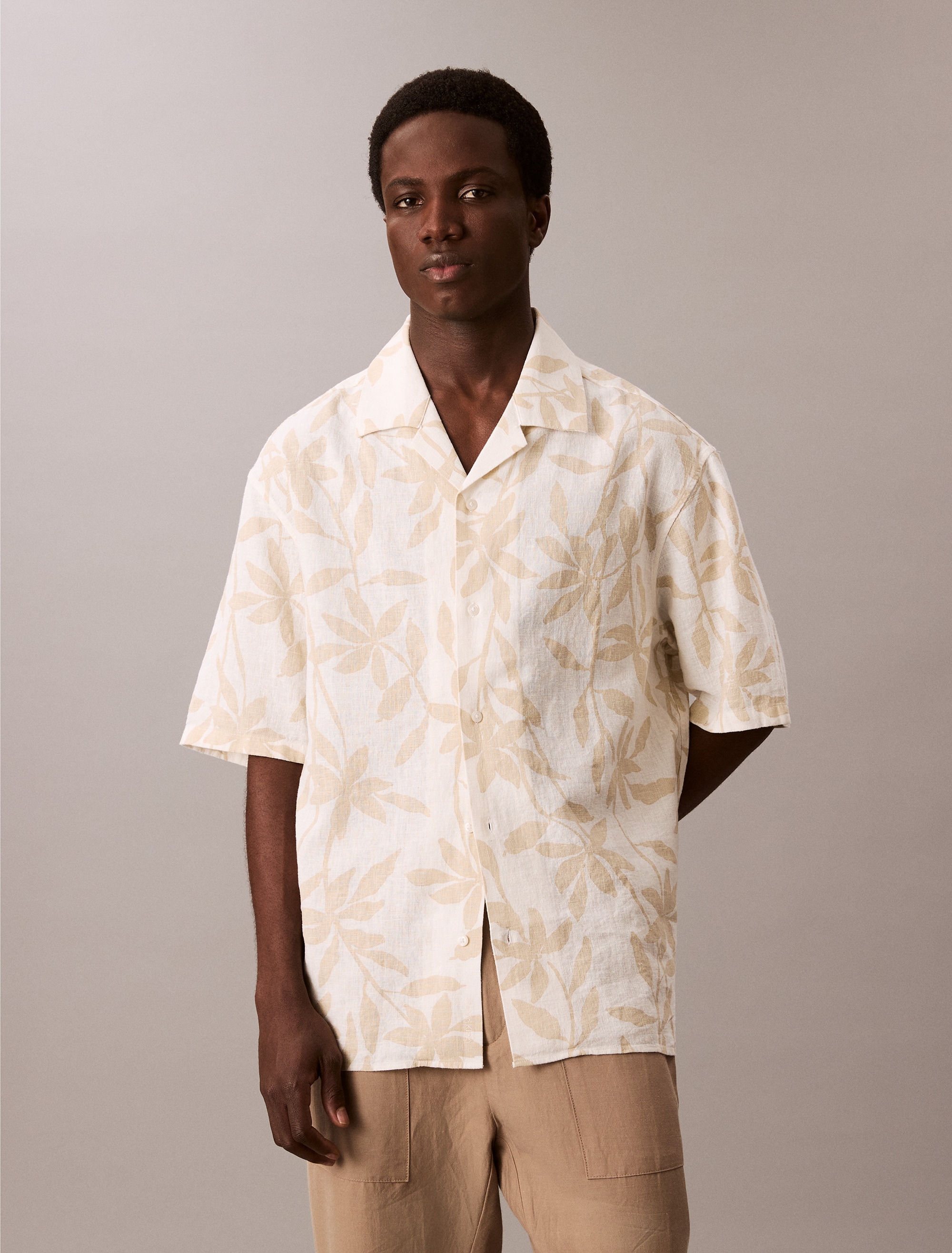 Image of Calvin Klein Jeans Kurzarmhemd "SS CMP CLLR AP LNN R" Mit Rundhalsausschnitt