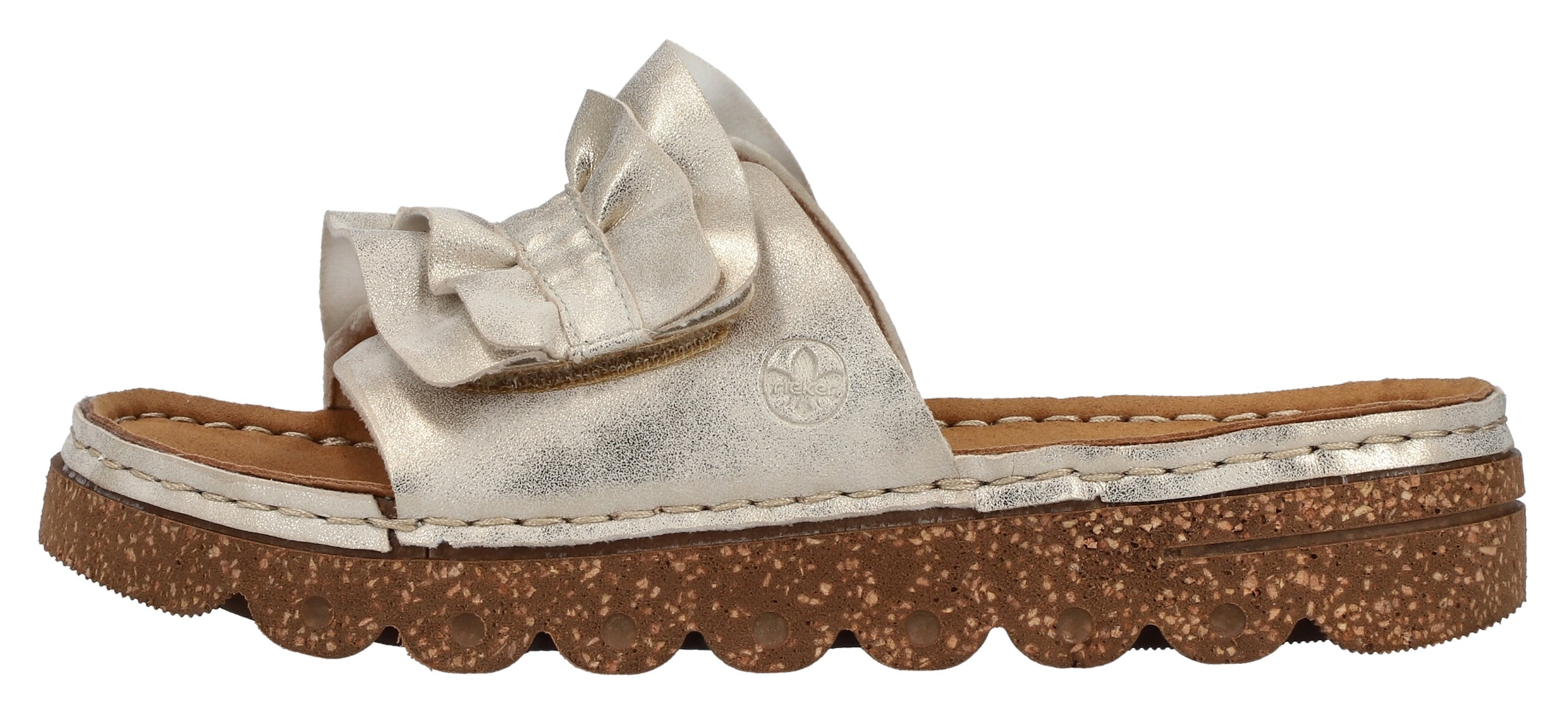 Rieker Pantolette  chaussure d'été, chaussure de plage, chausson avec semelle compensée à la mode