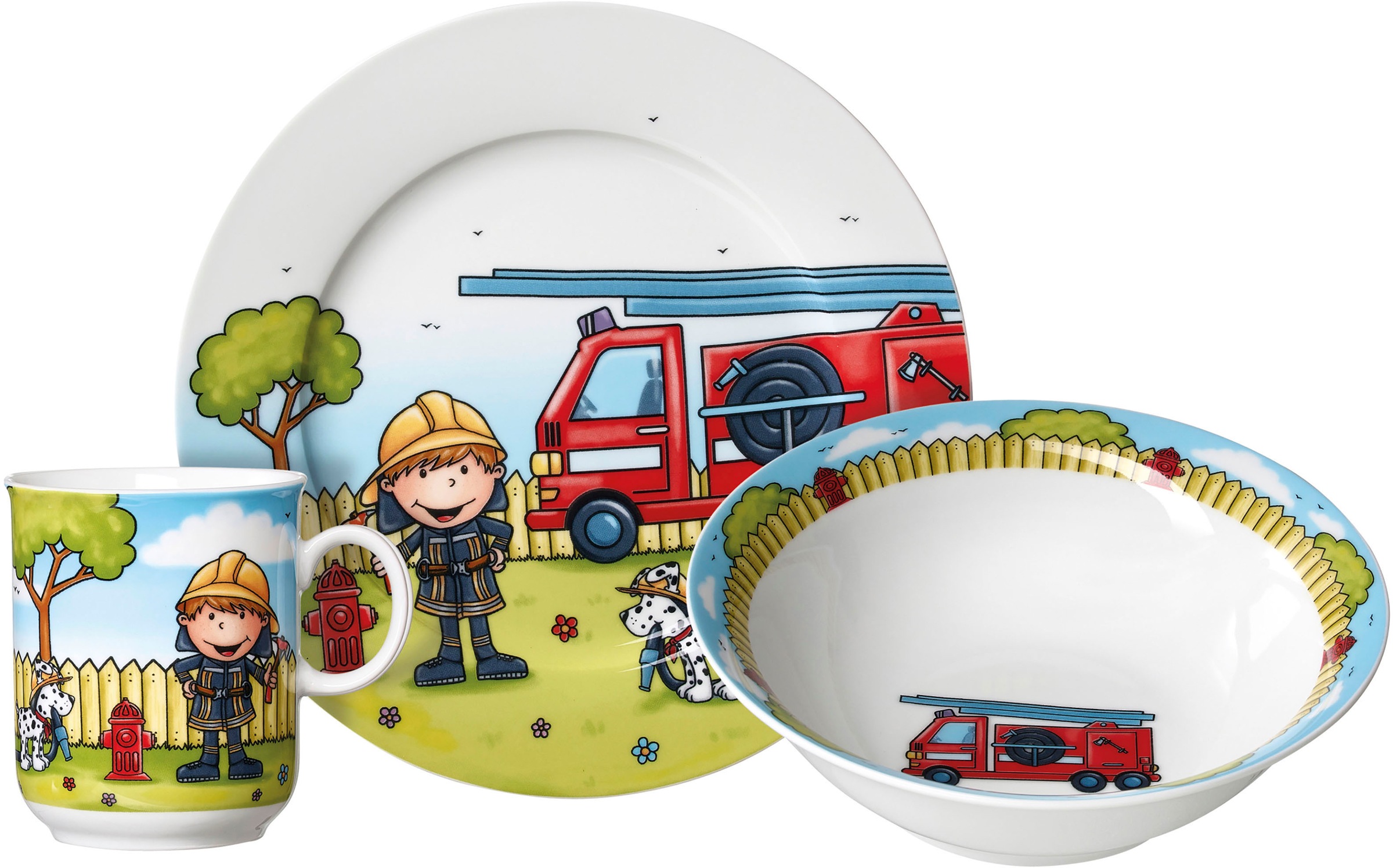 Image of Ritzenhoff & Breker Kindergeschirr-Set "Feuerwehrmann Bernie"