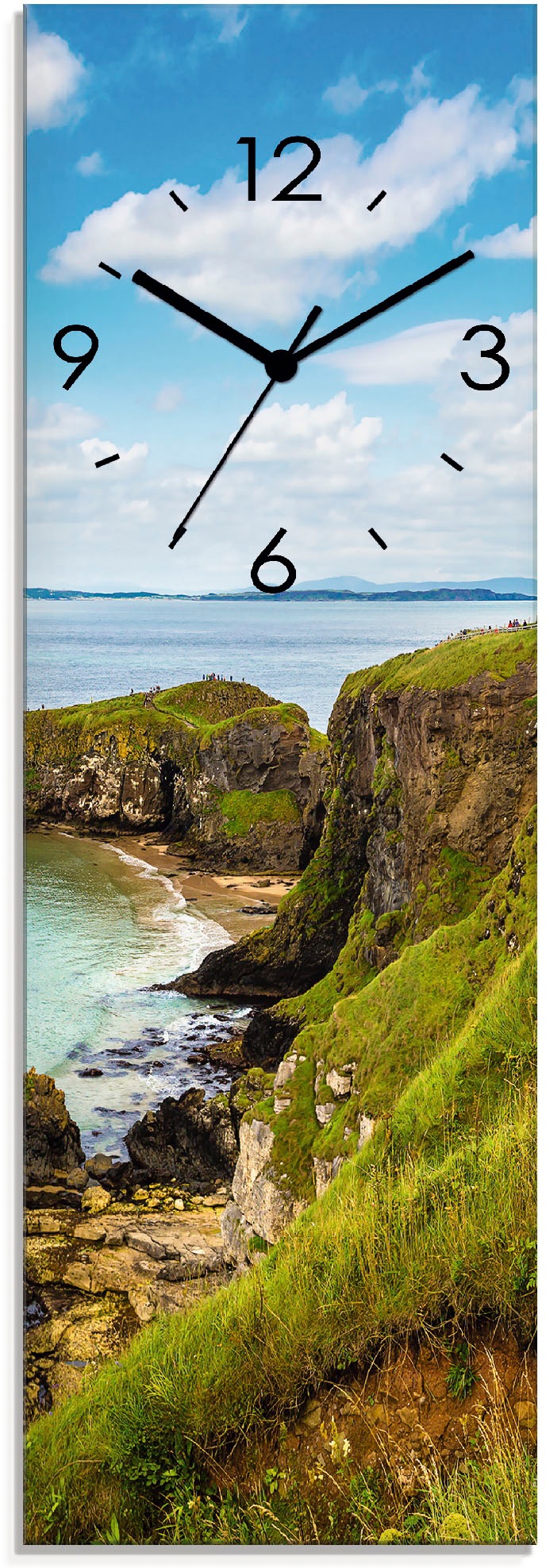 Image of Artland Wanduhr »Küstenweg in Carrick-a-Rede«, lautlos, ohne Tickgeräusche, nicht tickend, geräuschlos - wählbar: Funkuhr o. Quarzuhr, moderne Uhr für Wohnzimmer, Küche etc. - Stil: modern bei Ackermann Versand Schweiz