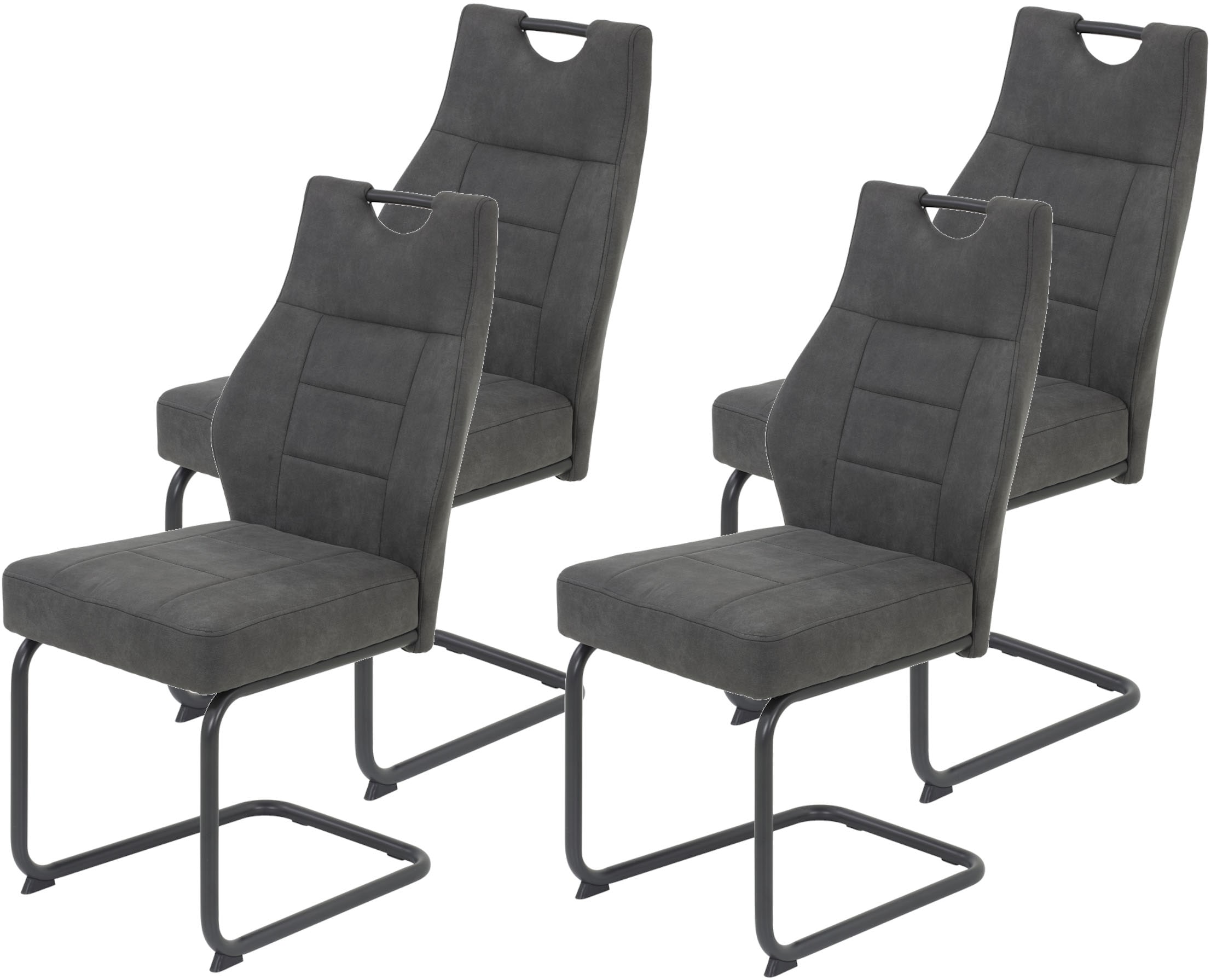 Image of HELA Esszimmerstuhl "Linda S Schwingstuhl" (Set) 4 Stk.mit Taschenfederkern Sitz, mit 140KG belastbar, Freischwinger