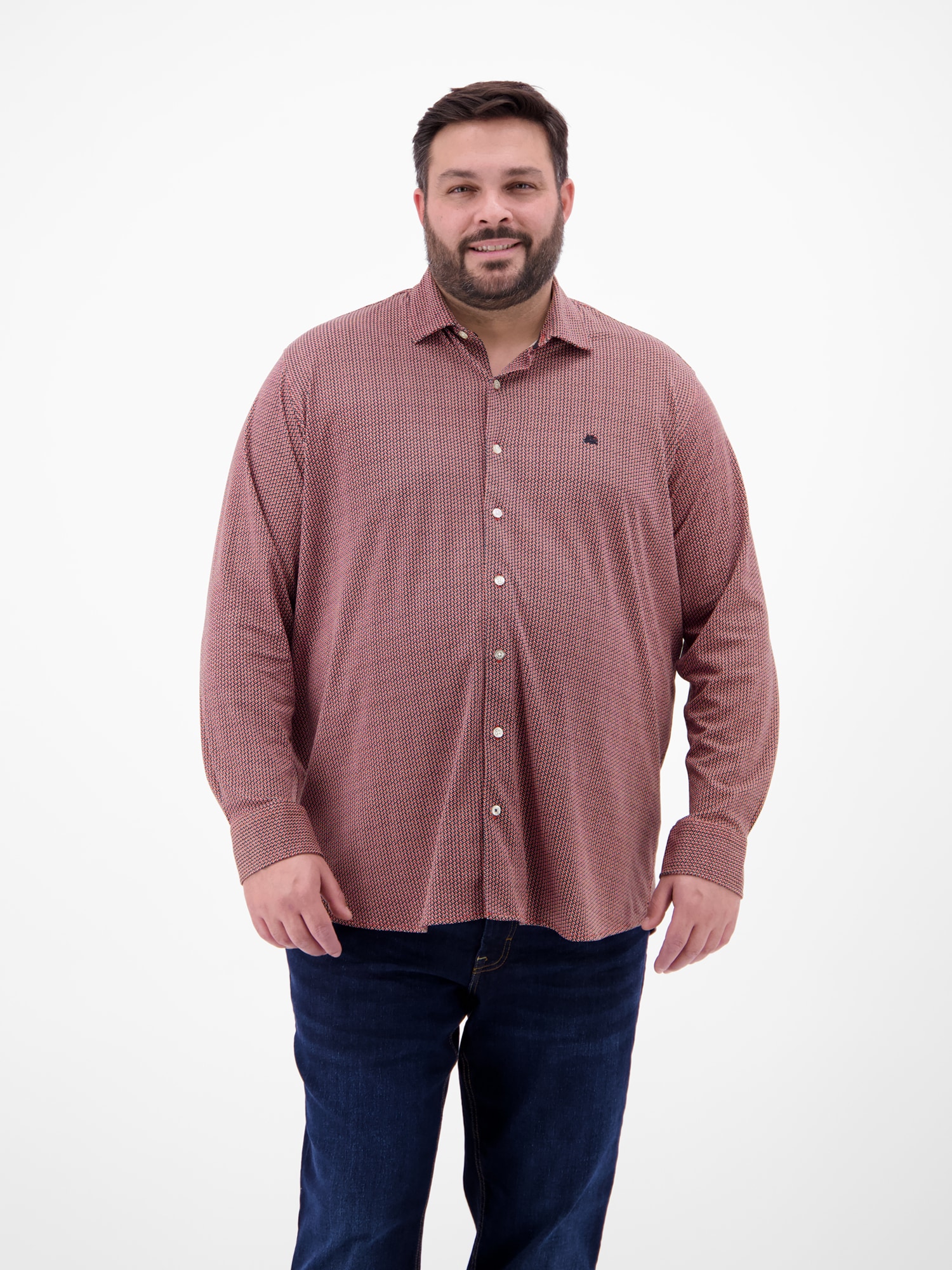 LERROS Chemise à carreaux »Übergrössen-Hemd mit Minimal-Karomuster«