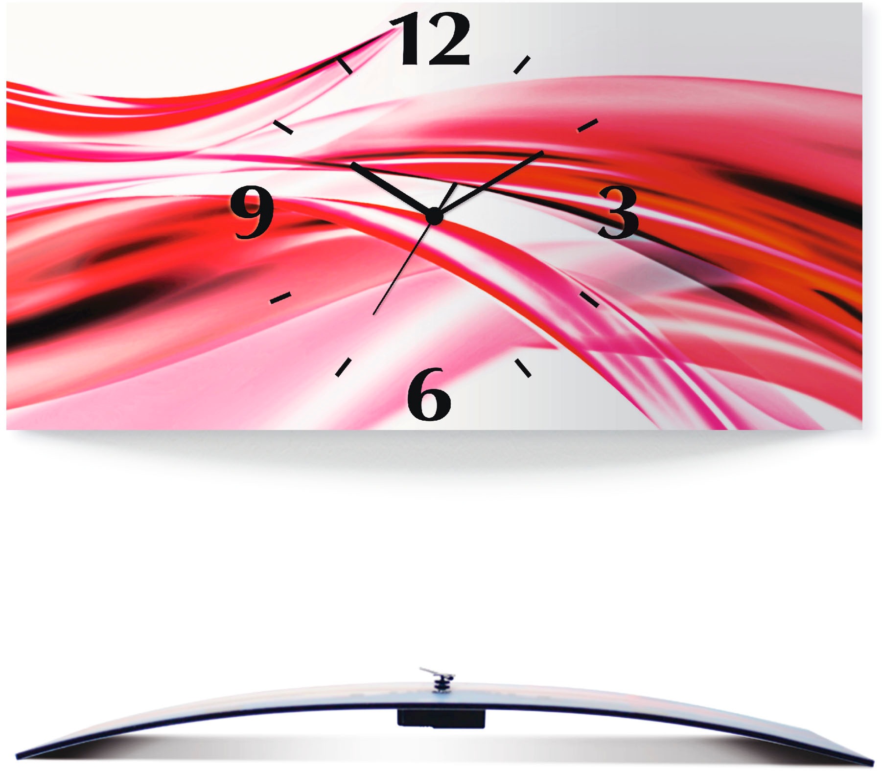 Image of Artland Wanduhr »Schöne Welle - Abstrakt«, 3D Optik gebogen, silberfarben-metallic, lautlos, ohne Tickgeräusche, nicht tickend, geräuschlos - wählbar: Funkuhr o. Quarzuhr, moderne Uhr für Wohnzimmer, Küche etc. - Stil: modern bei Ackermann Versand Schweiz