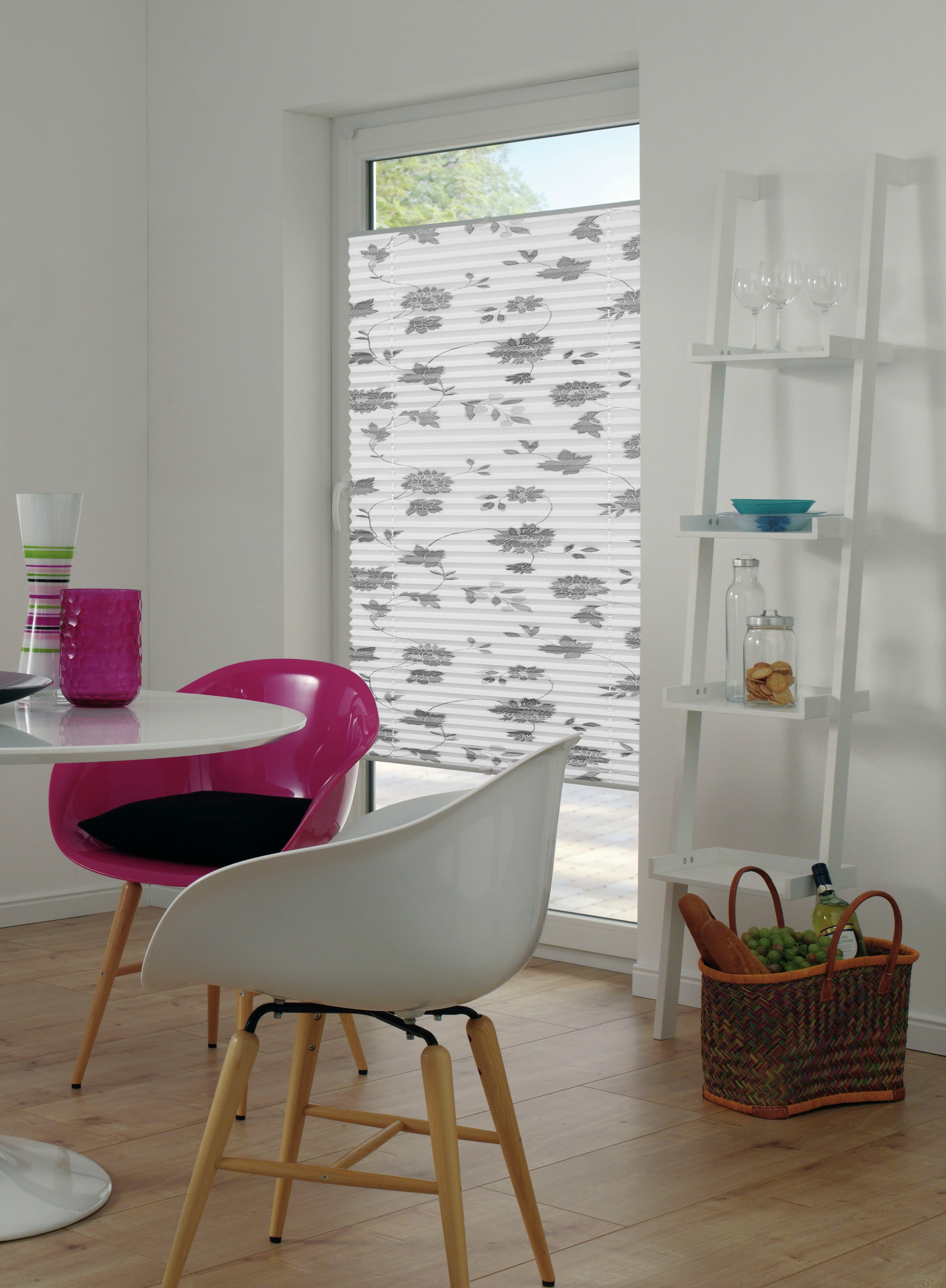 GARDINIA Plissé »Concept zum Klemmen Flowers and Plants Blüte« blickdicht ohne Bohren verspannt in der Breite kürzbar