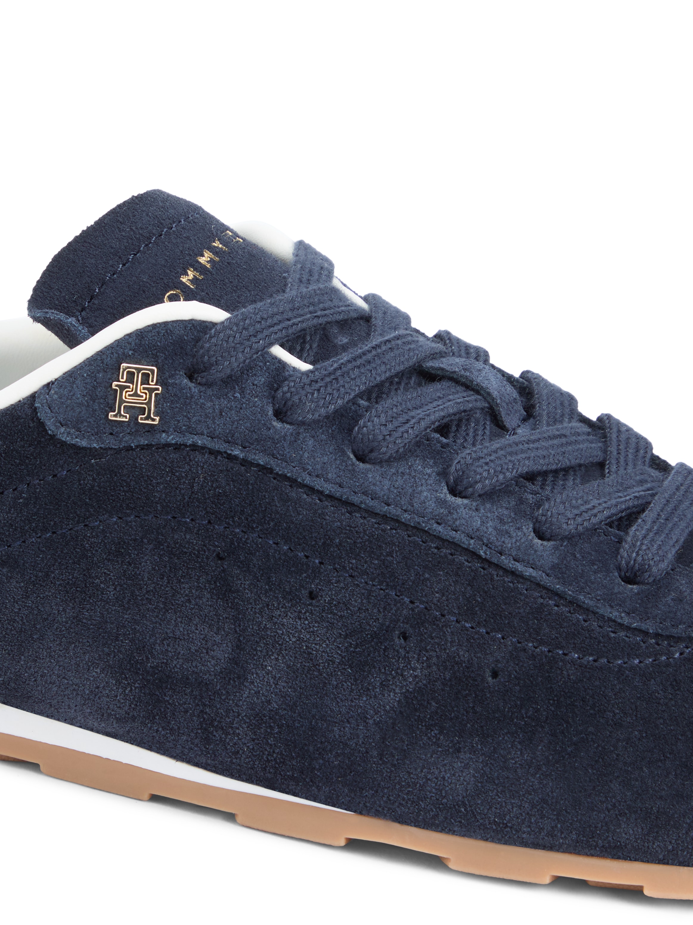 Tommy Hilfiger Sneakers »TH BELLA LOW RUNNER SUEDE«  Chaussure basse, à lacets, chaussure de loisirs avec empiècement talon contrasté