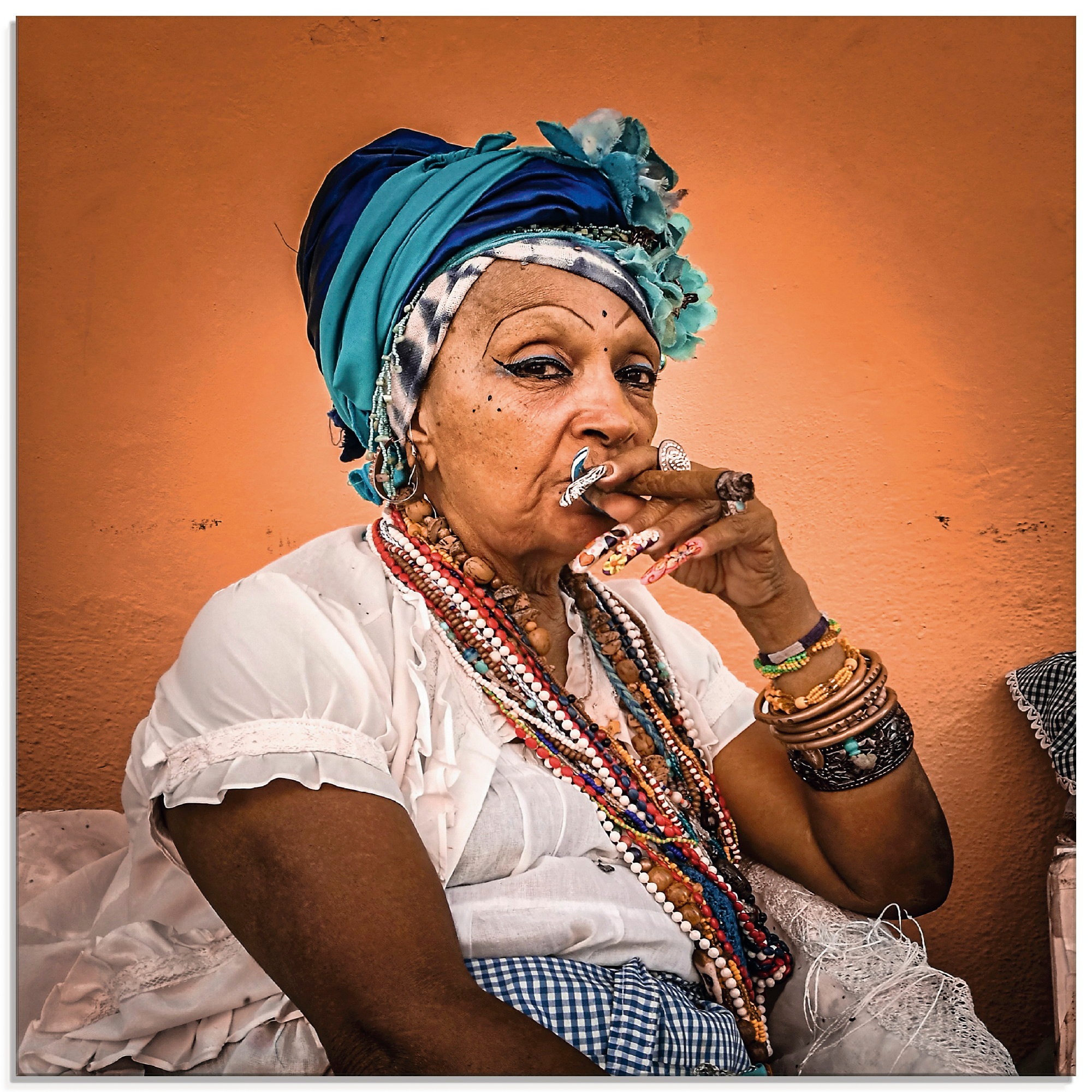 Image of Artland Glasbild »Genuss der Zigarre«, Frau, (1 St.) bei Ackermann Versand Schweiz