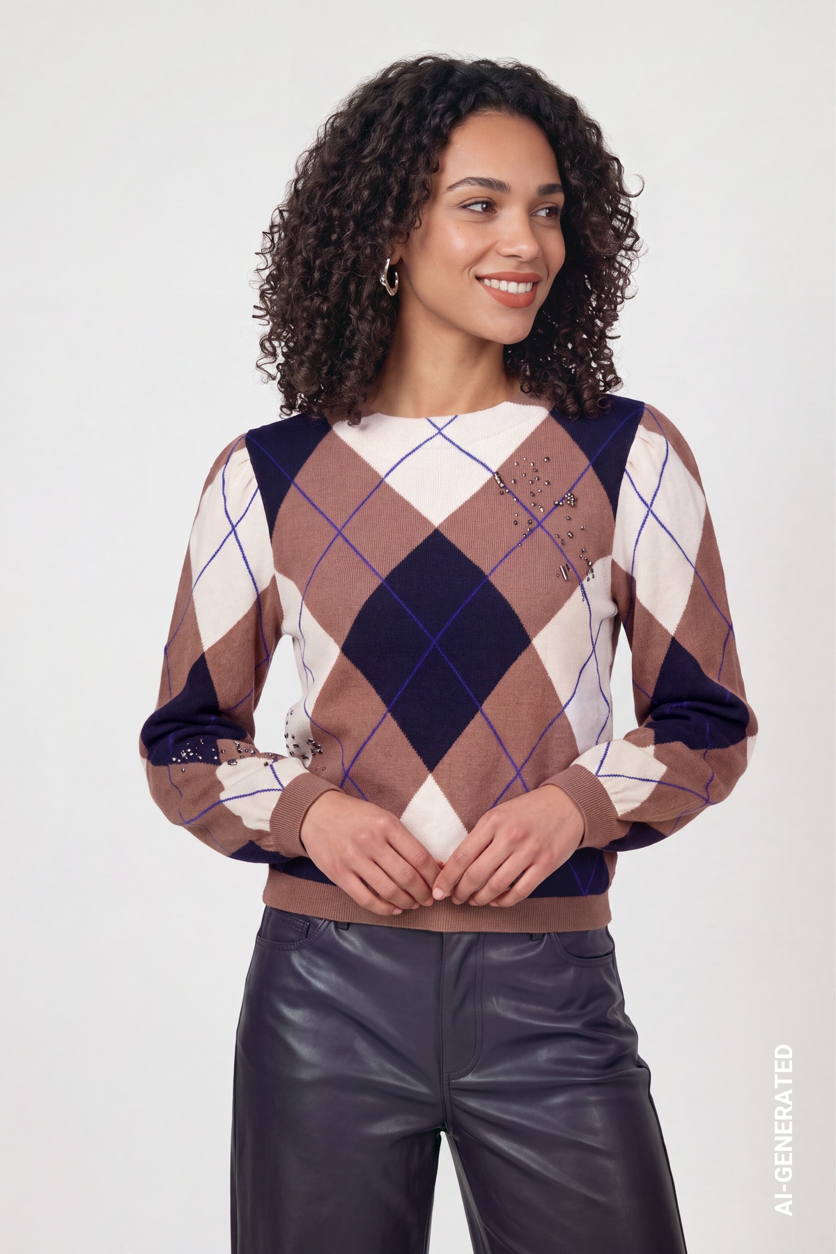 Image of Monari Strickpullover Regular fit mit Rautenmuster