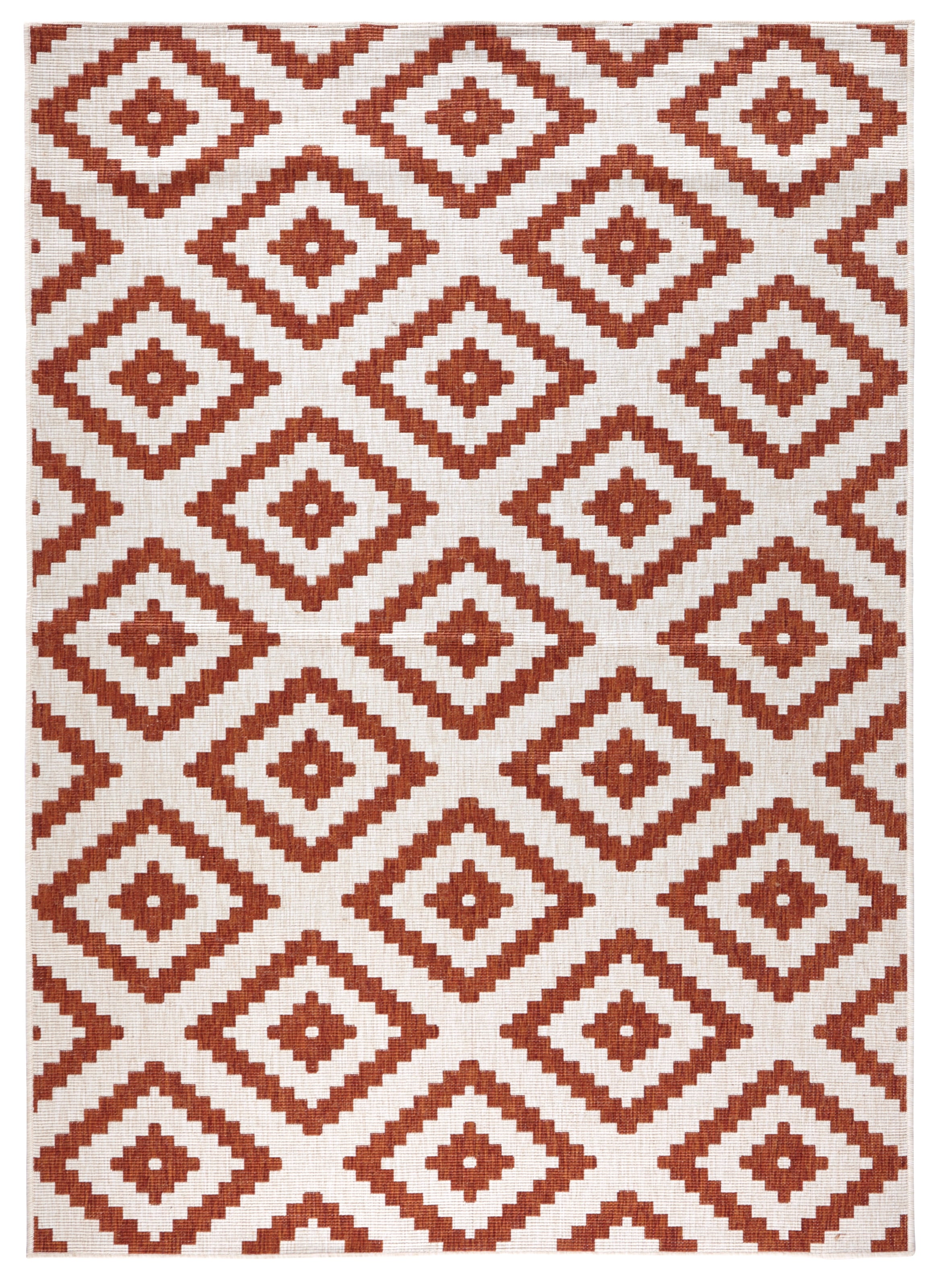 NORTHRUGS Teppich »Malta Wendeteppich«, rechteckig, 5 mm Höhe, In-& Outdoor, Wetterfest, Balkon, Terrasse, Raute, Läufer, Wohnzimmer