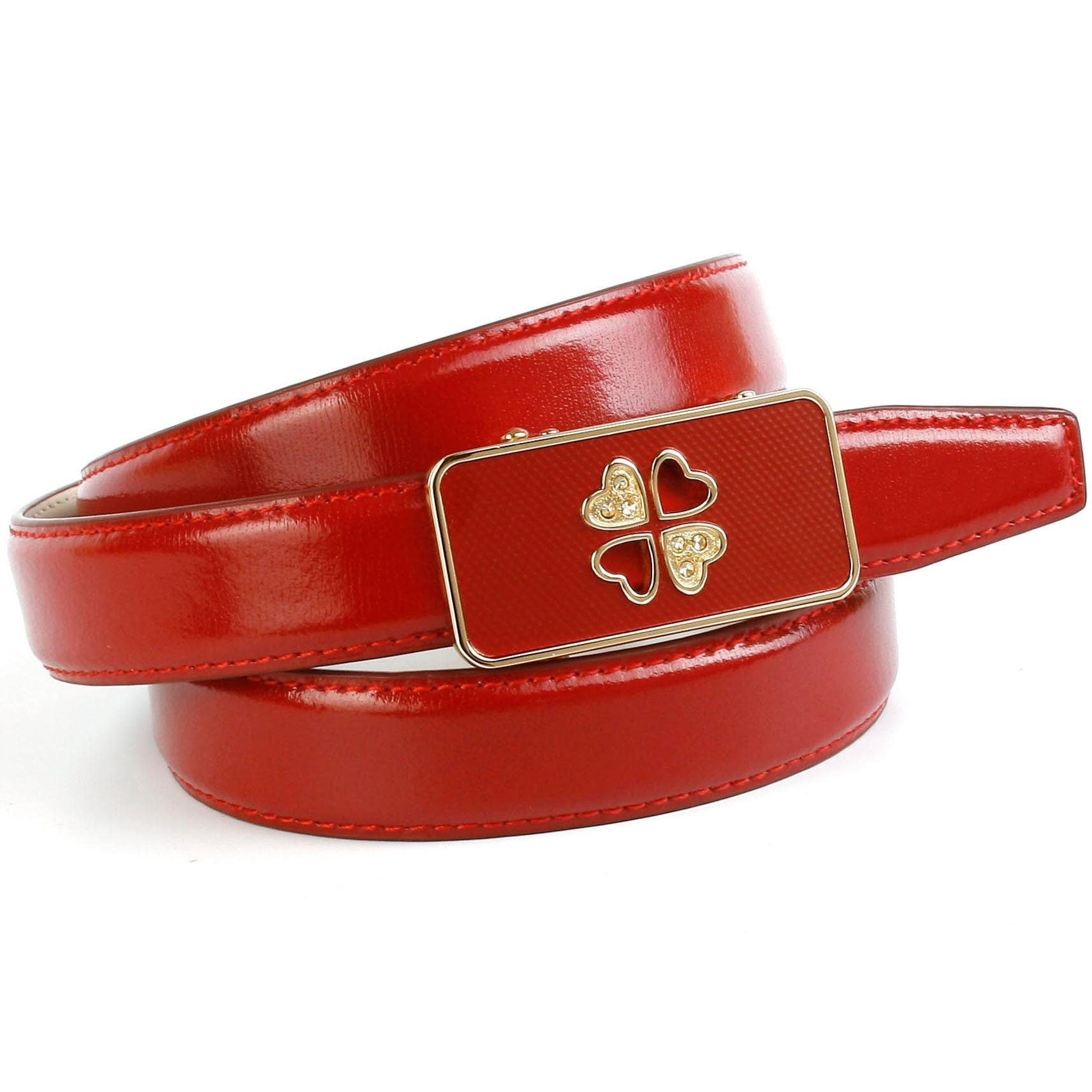 Image of Anthoni Crown Ledergürtel, Damengürtel mit filigraner Glas-Schliesse bei Ackermann Versand Schweiz