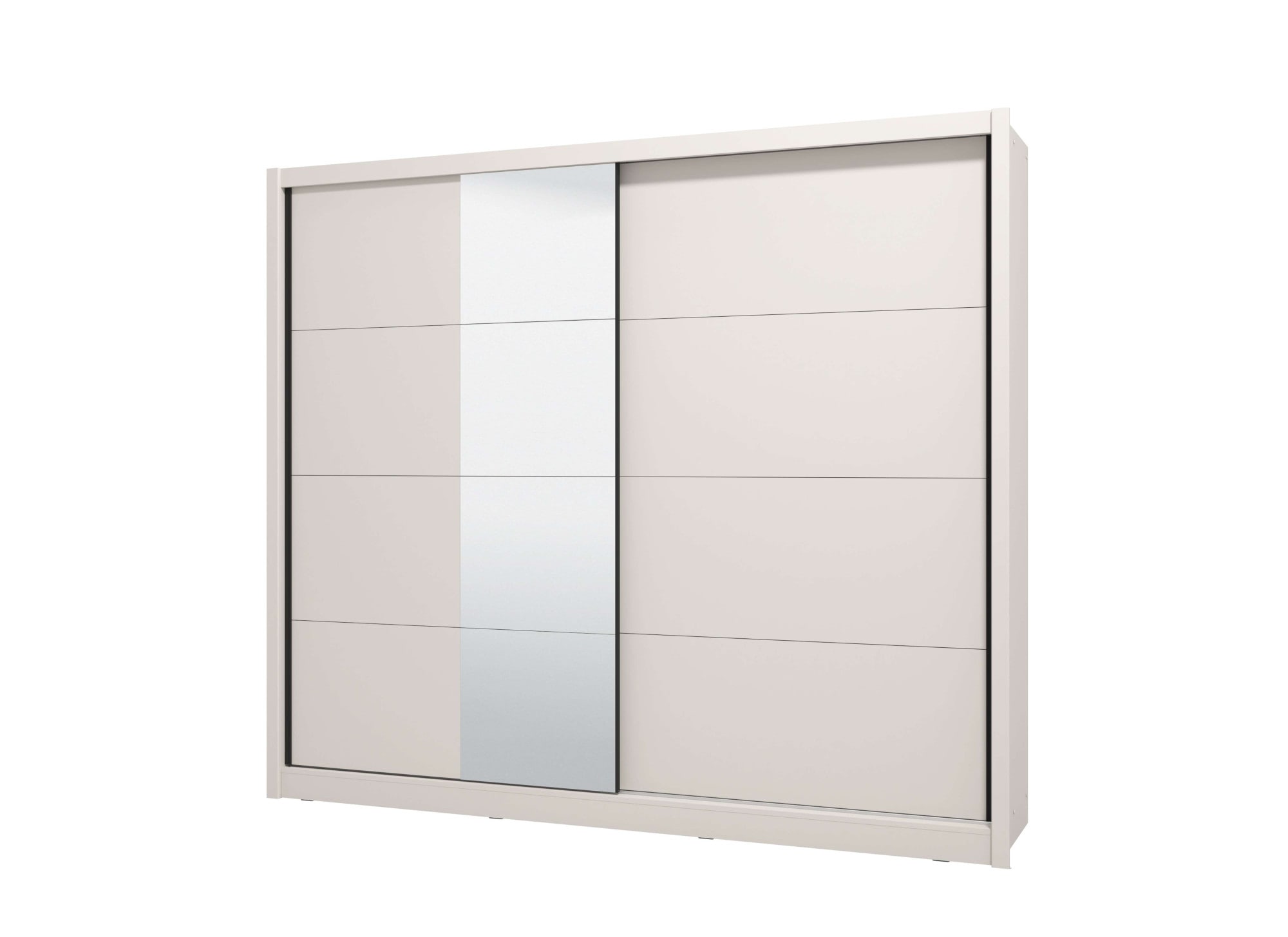 INOSIGN Schwebetürenschrank »Albi, Schlafzimmerschrank, Wäscheschrank in cashmere oder weiss«, Kleiderschrank mit Spiegel MIT Innenausstattung,FSC®-zertifiziert