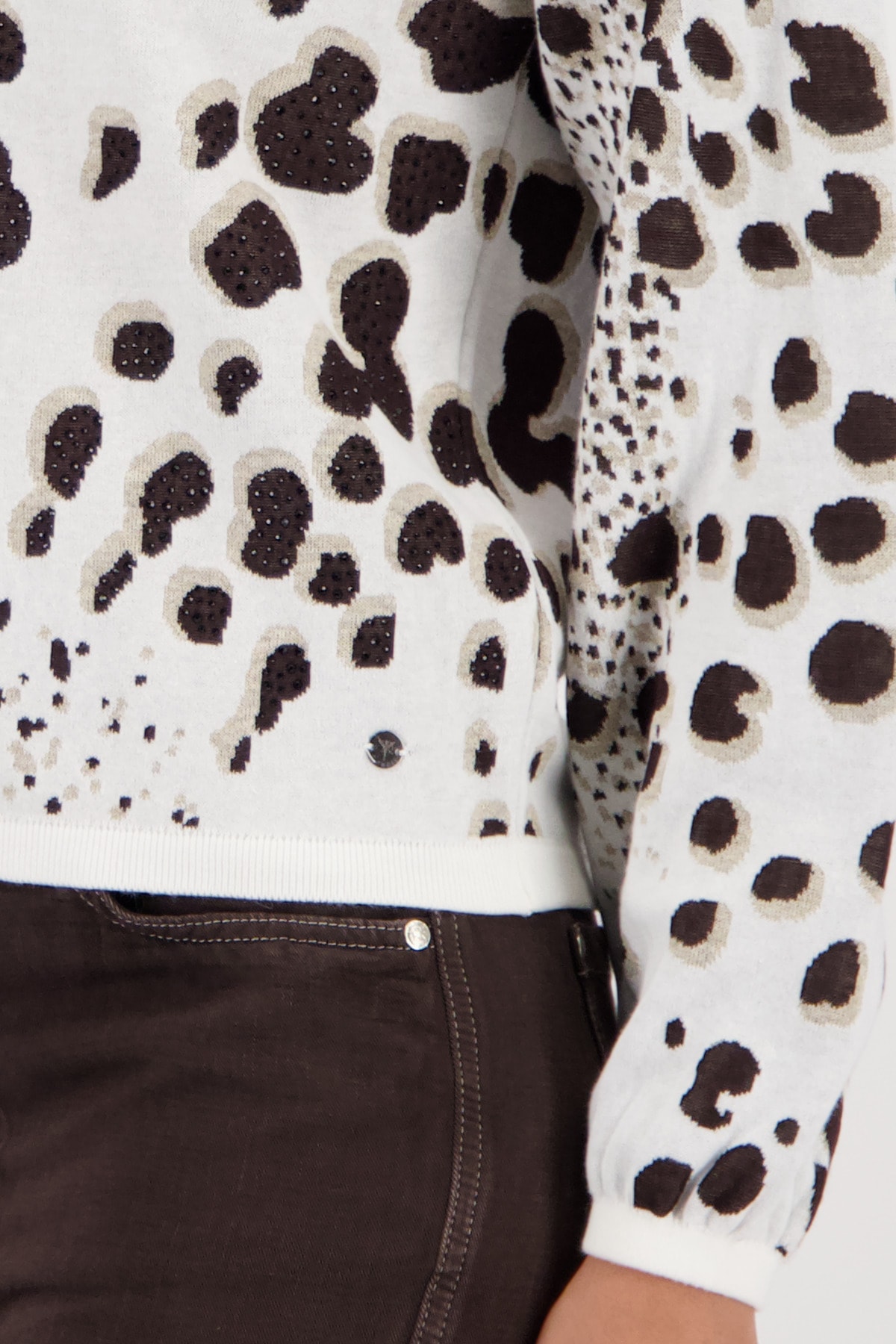 Monari Pull en tricot »Pullover Leojacquard« Regular fit mit Leojacquard