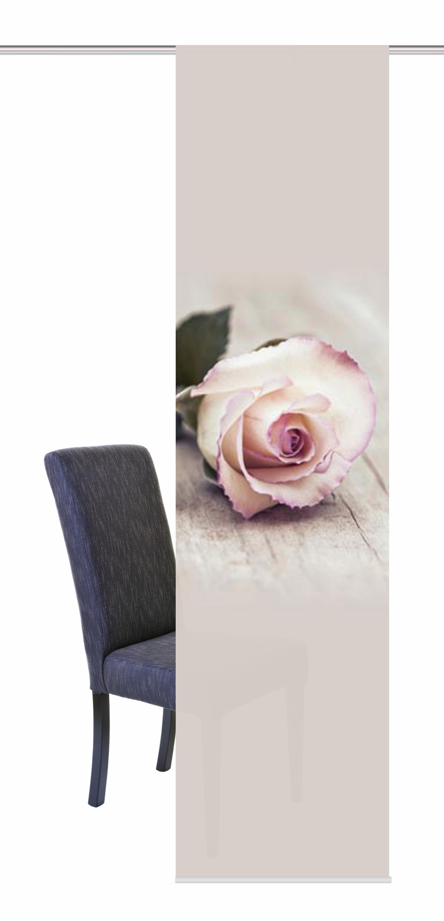 HOME WOHNIDEEN Schiebegardine »ROSY« Klettband 1 Stk. tlg. HxB: 245x60, inkl. Befestigungszubehör