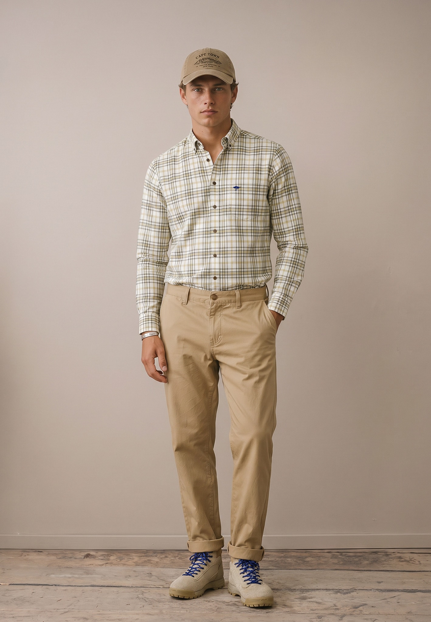 FYNCH-HATTON Chemise à carreaux avec col boutonné