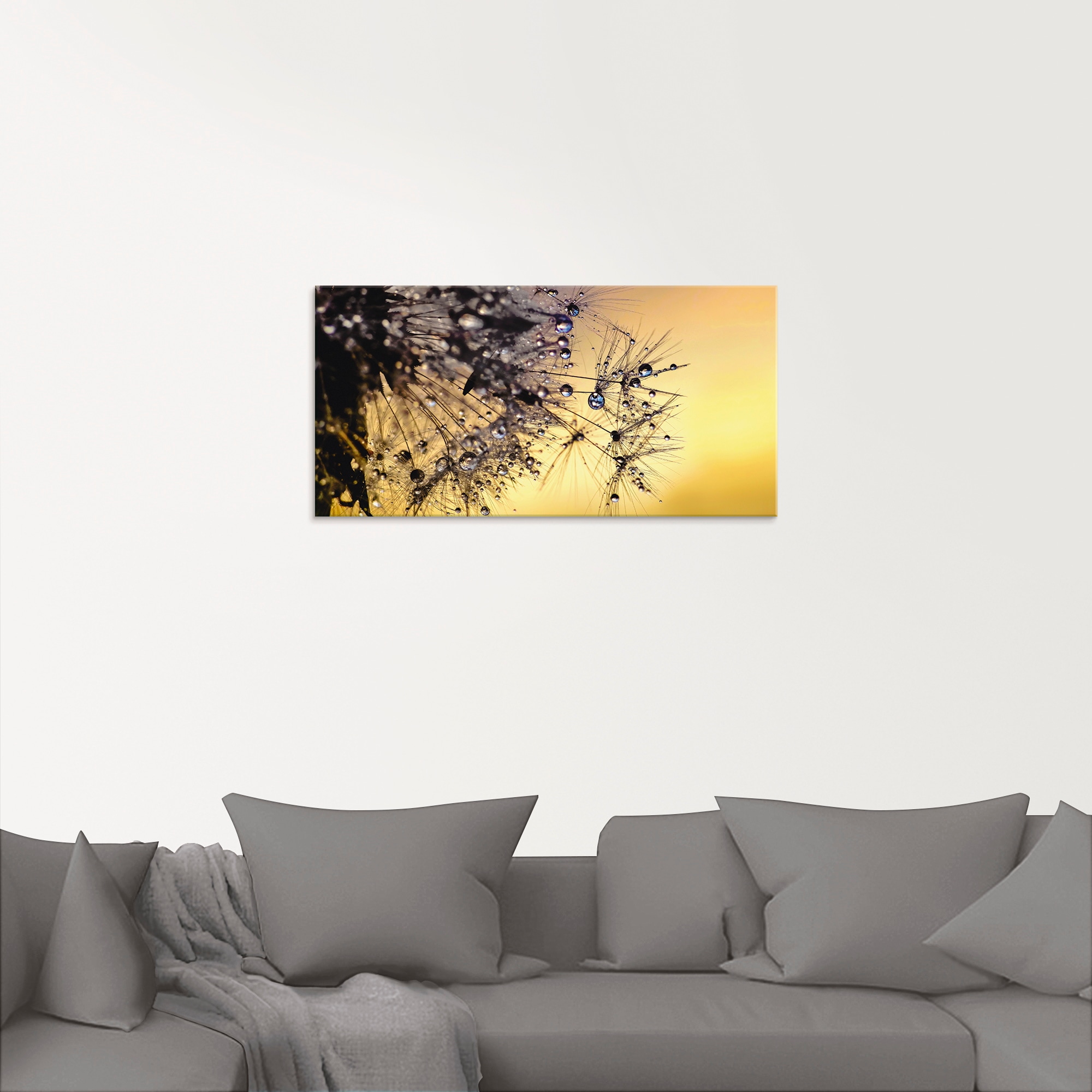Artland Glasbild »Pusteblume mit Tautropfen benetzt«, Blumen, (1 St.), in verschiedenen Grössen