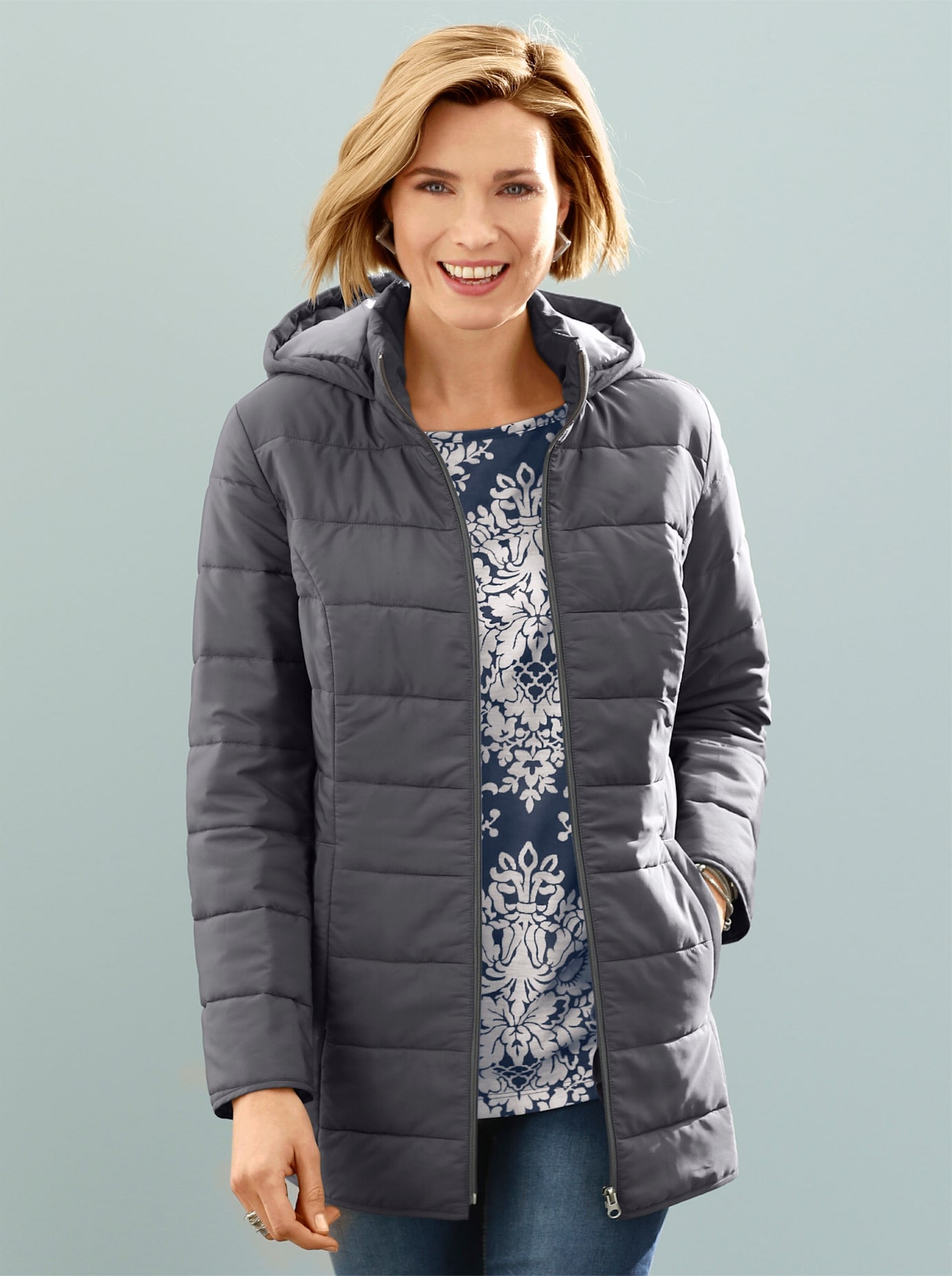 Classic Basics Steppjacke mit Kapuze
