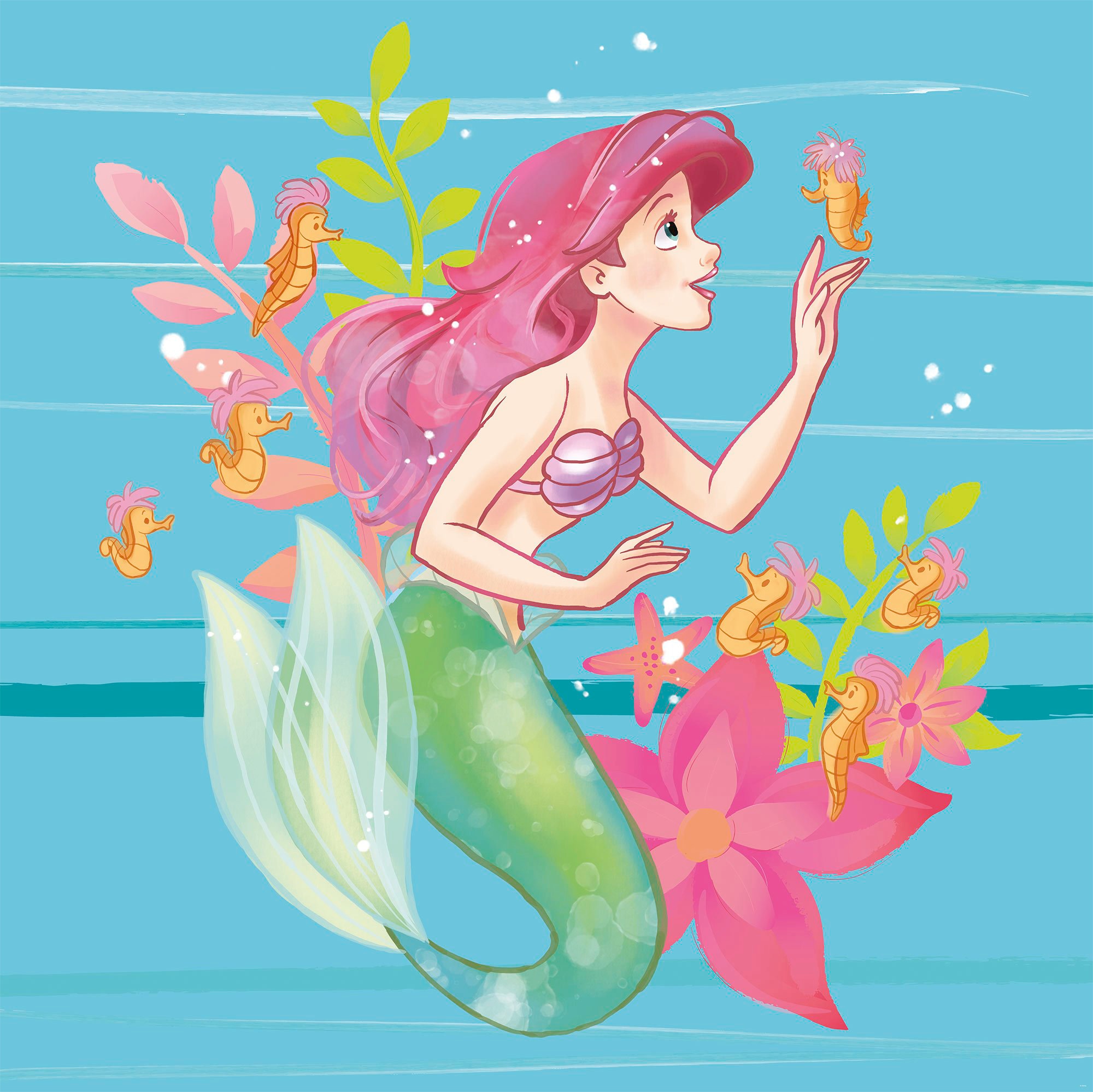 Image of Komar Vliestapete "Digitaldruck Vlies - Ariel Little Friends - Grösse 250 x 250 cm" bedruckt glatt Kinderzimmer