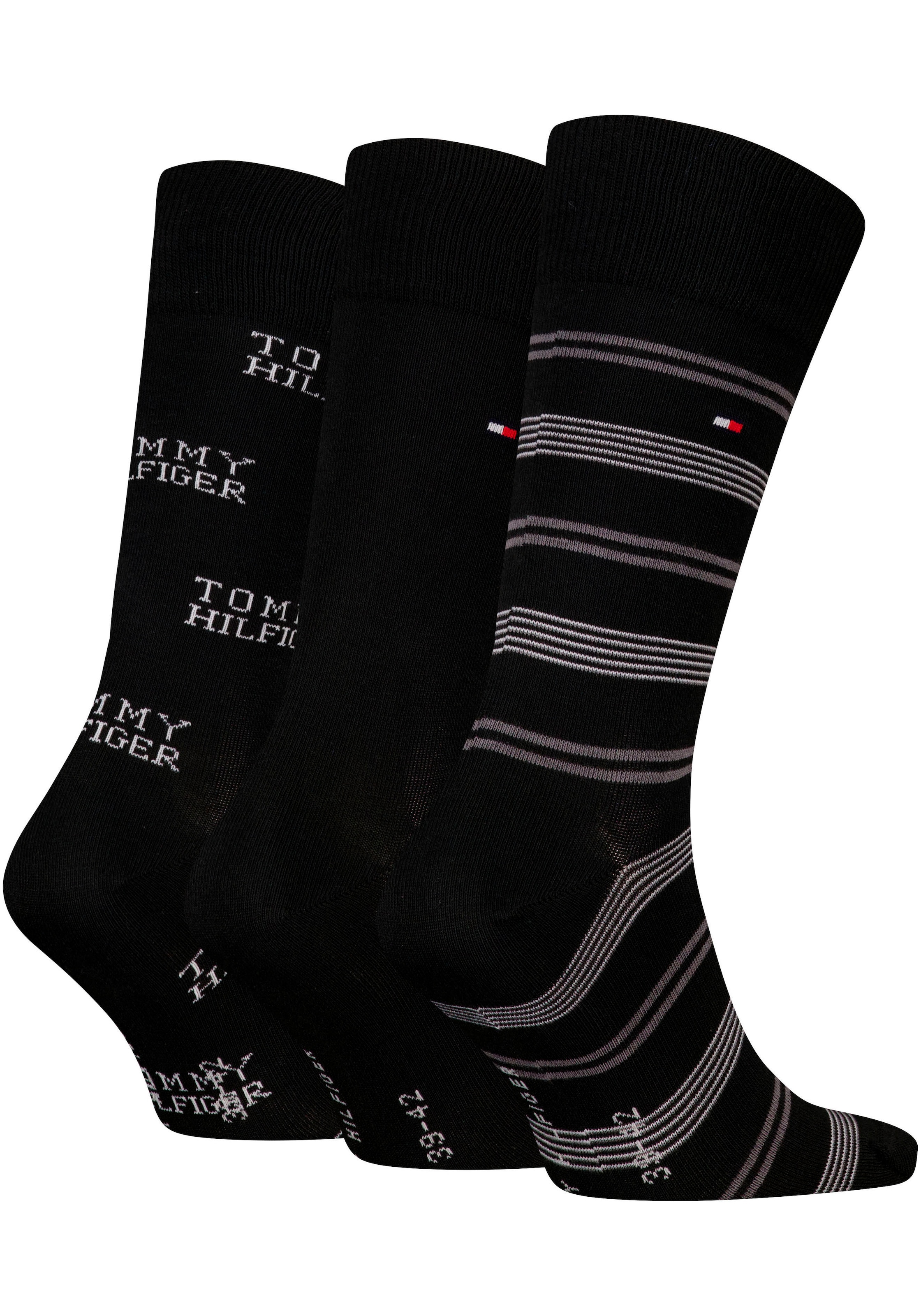 Tommy Hilfiger Socken, (3 Paar), mit auffälliger Musterung