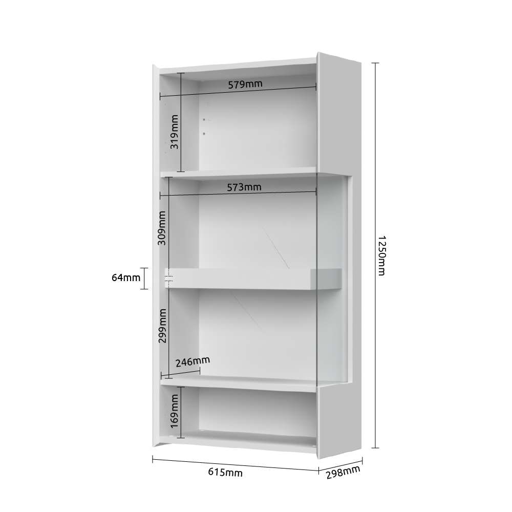 GOODproduct Hängevitrine »Sky45« (H/B/T): 125/62/30cm,  Mit Beleuchtung, lackiert mit wasserbasiertem UV-Lack