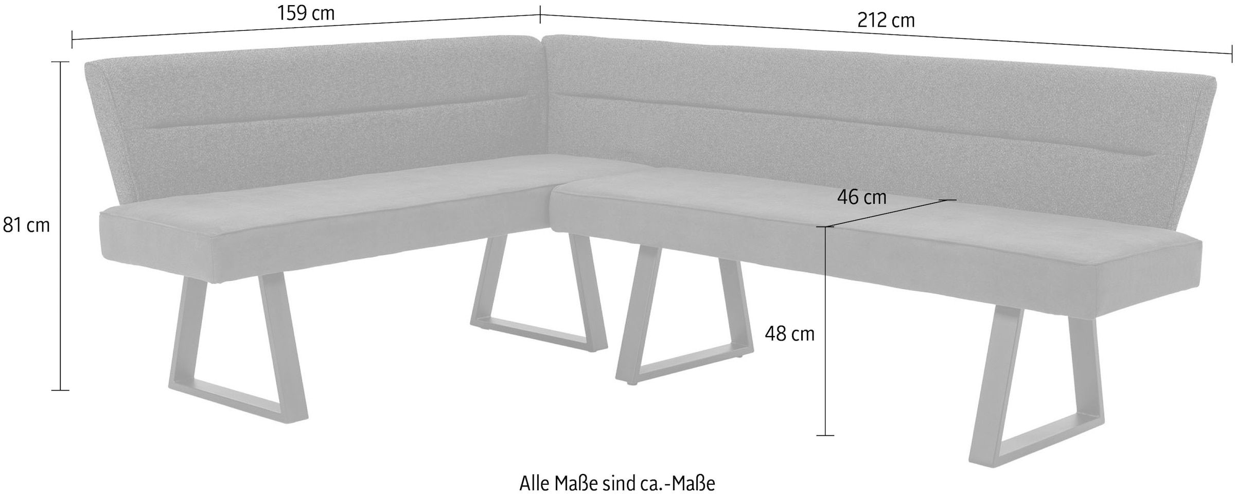 Duo Collection Ensemble de bancs d'angle »Eckbankgruppe Alena & Marga & Nala« Ensemble, 5 pièces tlg. ressorts ensachés
