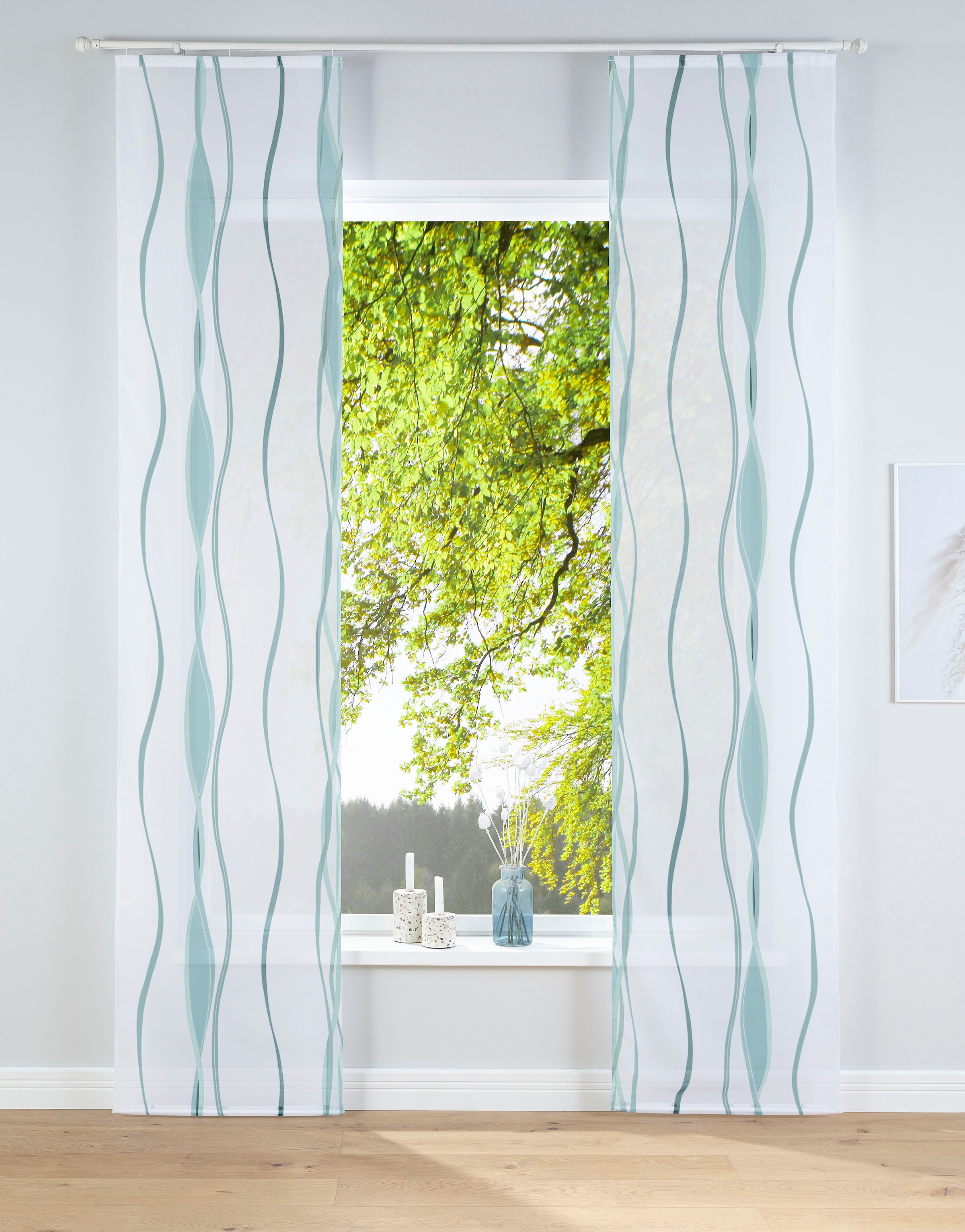 OTTO home "Dimona" Klettschiene 2 Stk. tlg. 2-er Set, Fertiggardine, mit Befestigungszubehör, Wellen