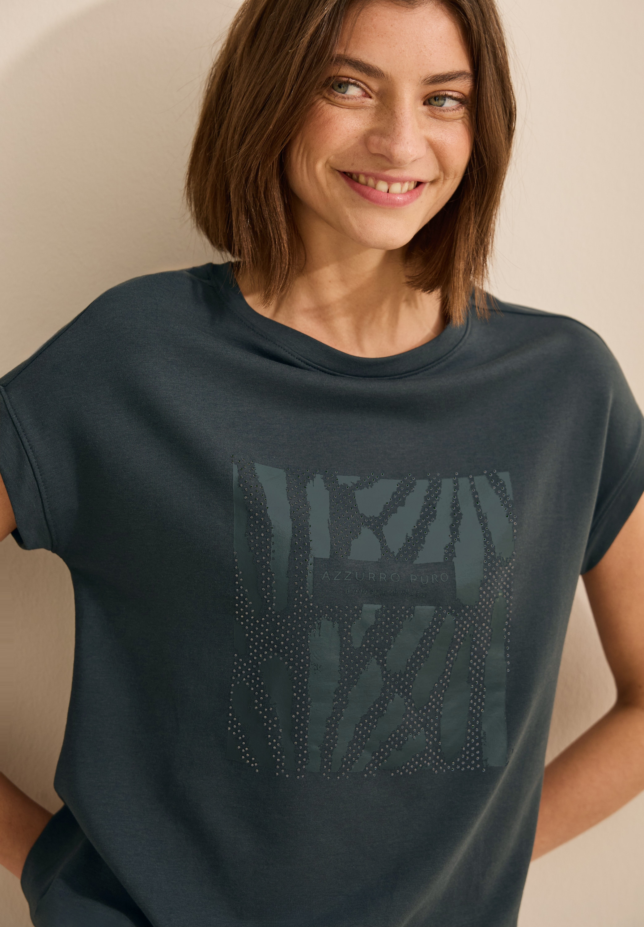 Cecil T-Shirt, mit Artwork Print