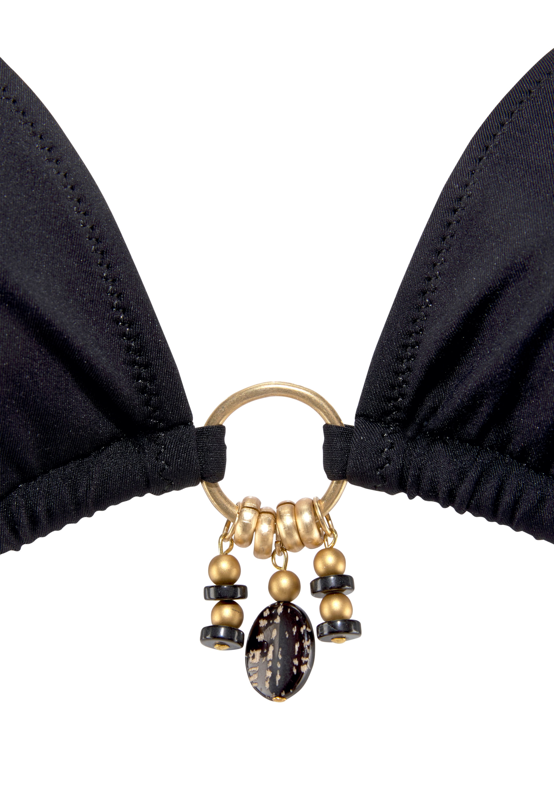 Bruno Banani Triangel-Bikini, mit goldfarben-schwarzenen Accessories