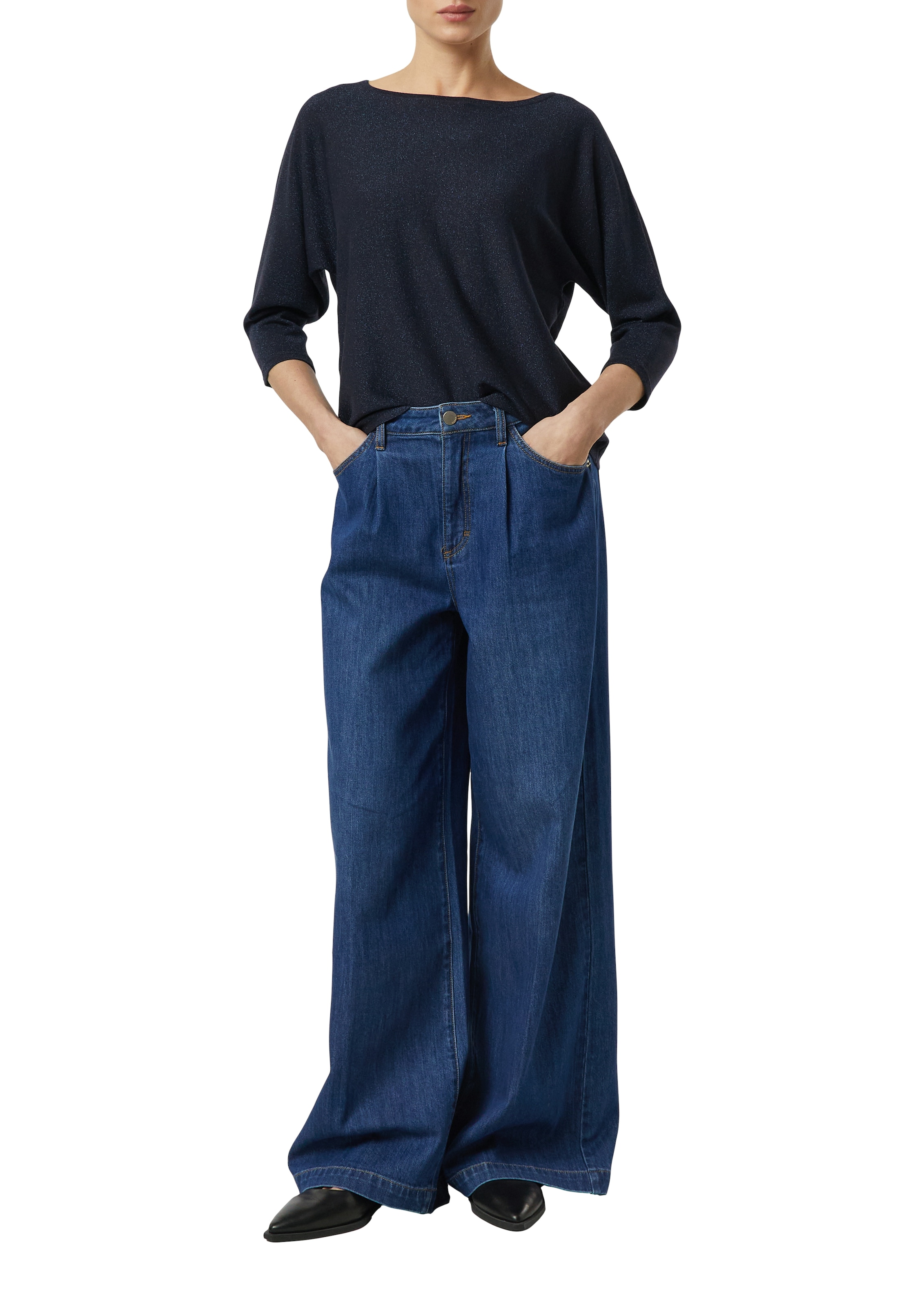 Comma Pull à manches 3/4 mit Glitzer-Details