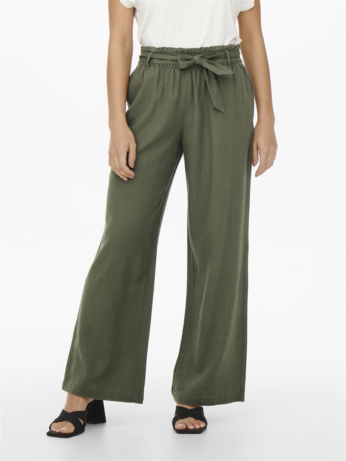 Image of JDY Culotte "JDYSAY MW LINEN BELT PANT WVN NOOS" Sommerhose mit Leinen