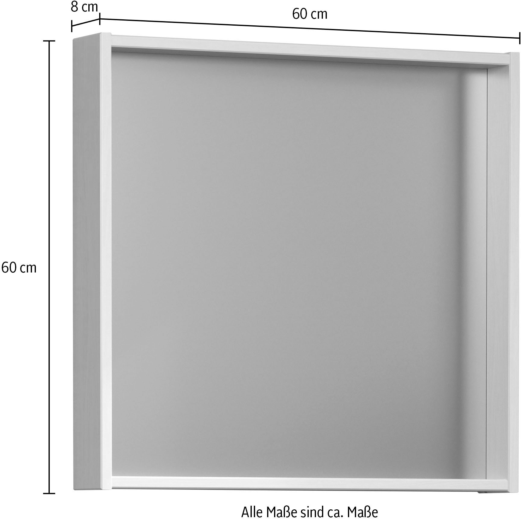 welltime Badspiegel »Kall« Spiegel mit Rahmen aus lackiertem Massivholz - Mit Floatglas