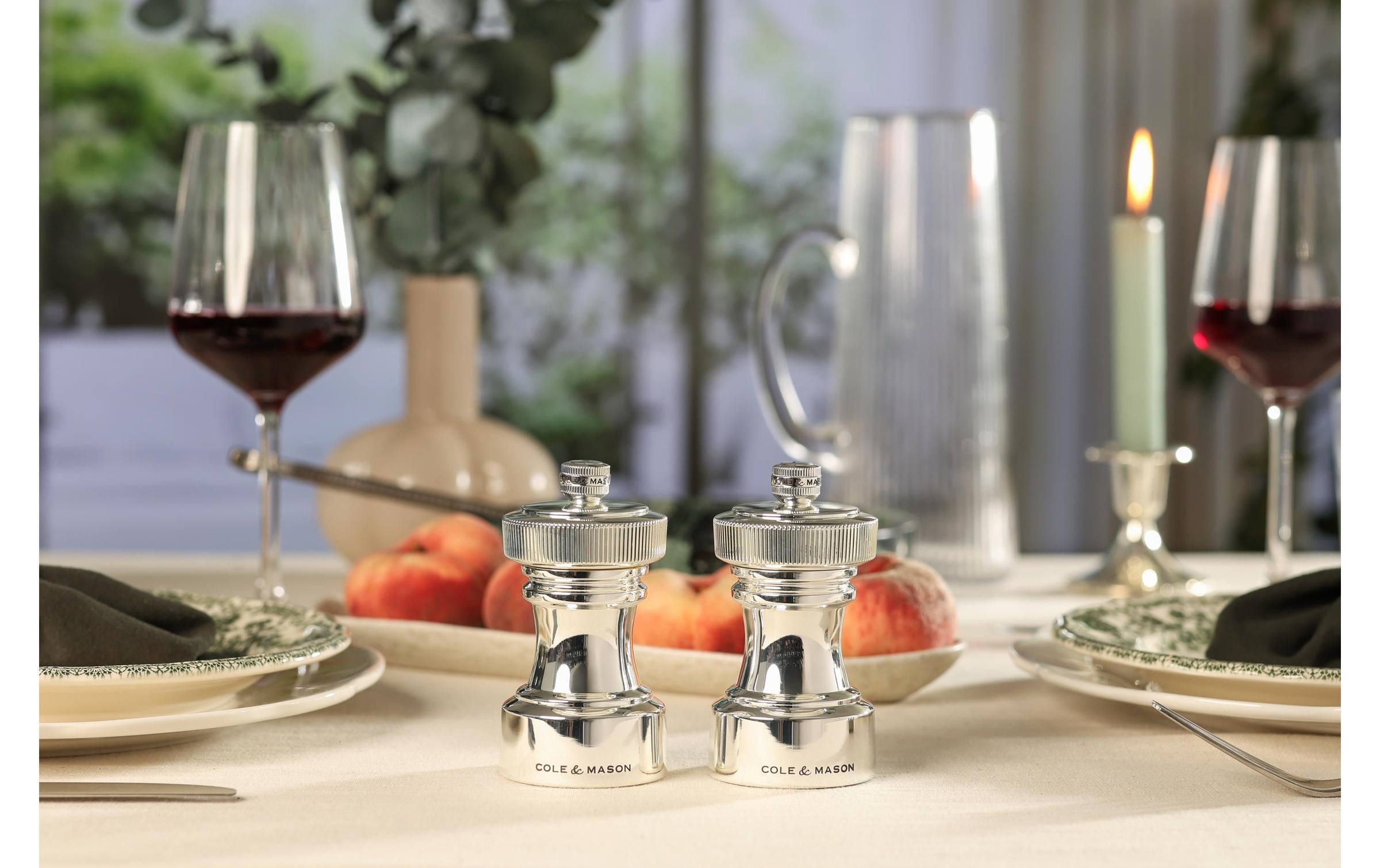Cole & Mason Salz-/Pfeffermühle »Hoxton 2 x 10,4 cm« Versilbertes Salz- und Pfeffermühlen-Set