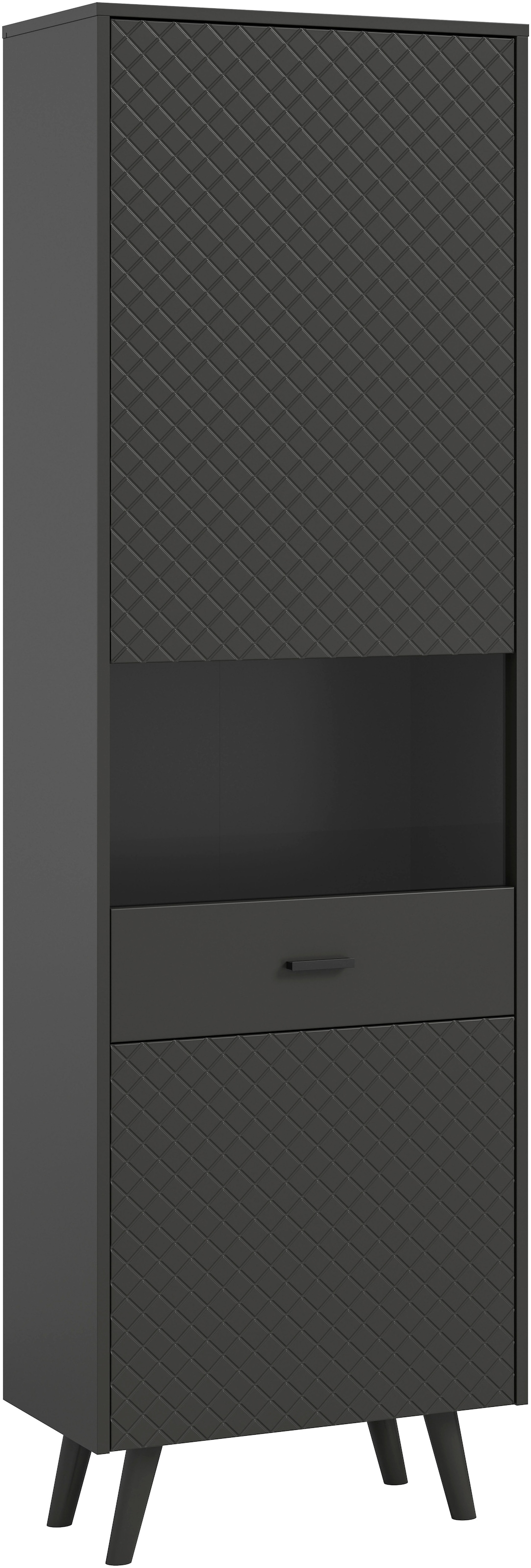 Image of Home affaire Vitrine "RHOMBUS, hochwertige MDF-Front mit Karo-Optik" 1 Stk. tlg. Vitrine, Schrank, Wohnzimmer, Esszimmer