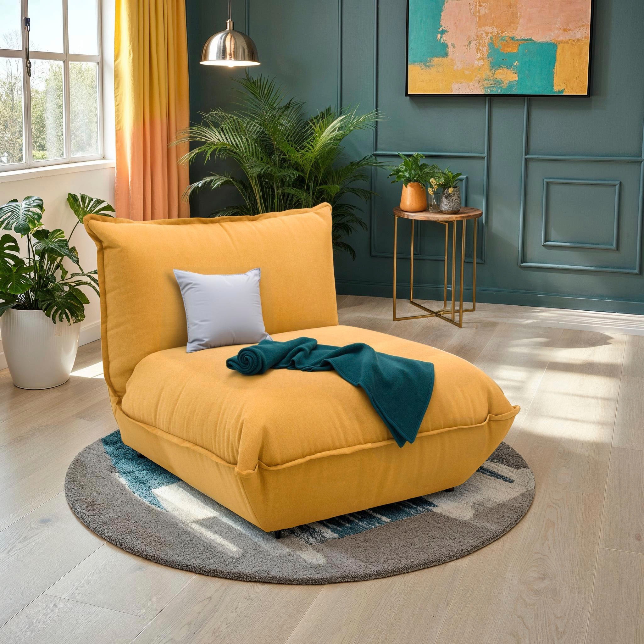 DOMO collection Fauteuil »Nantes Loungesessel, Wohlfühlsessel mit 360° Drehfunktion« hochwertig gepolstert mit Federkern, Struktur weich, mango