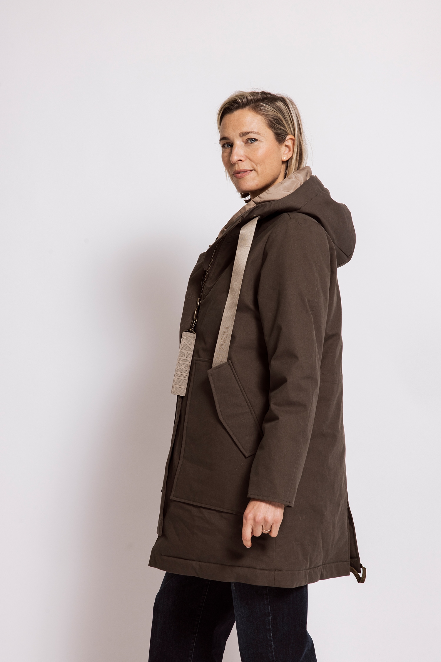 Zhrill Parka »ISOKE« sans capuche mit Kapuze / Casual Passform, aus Baumwollmischung und Lyocell
