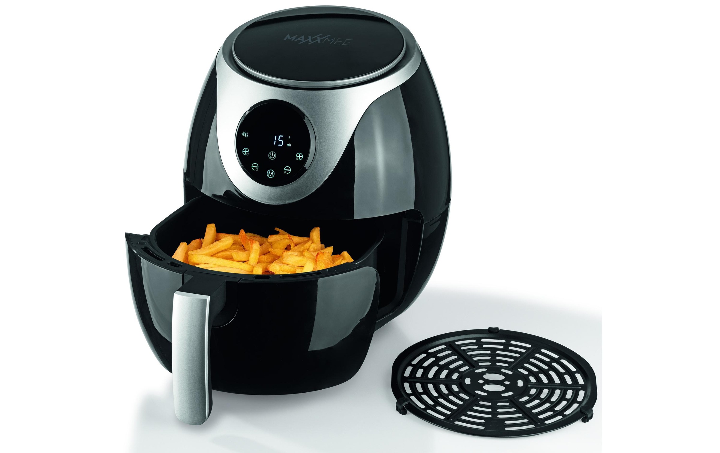 MAXXMEE Heissluftfritteuse »Digital 3 l, Schwarz/Silber«, 1300 W