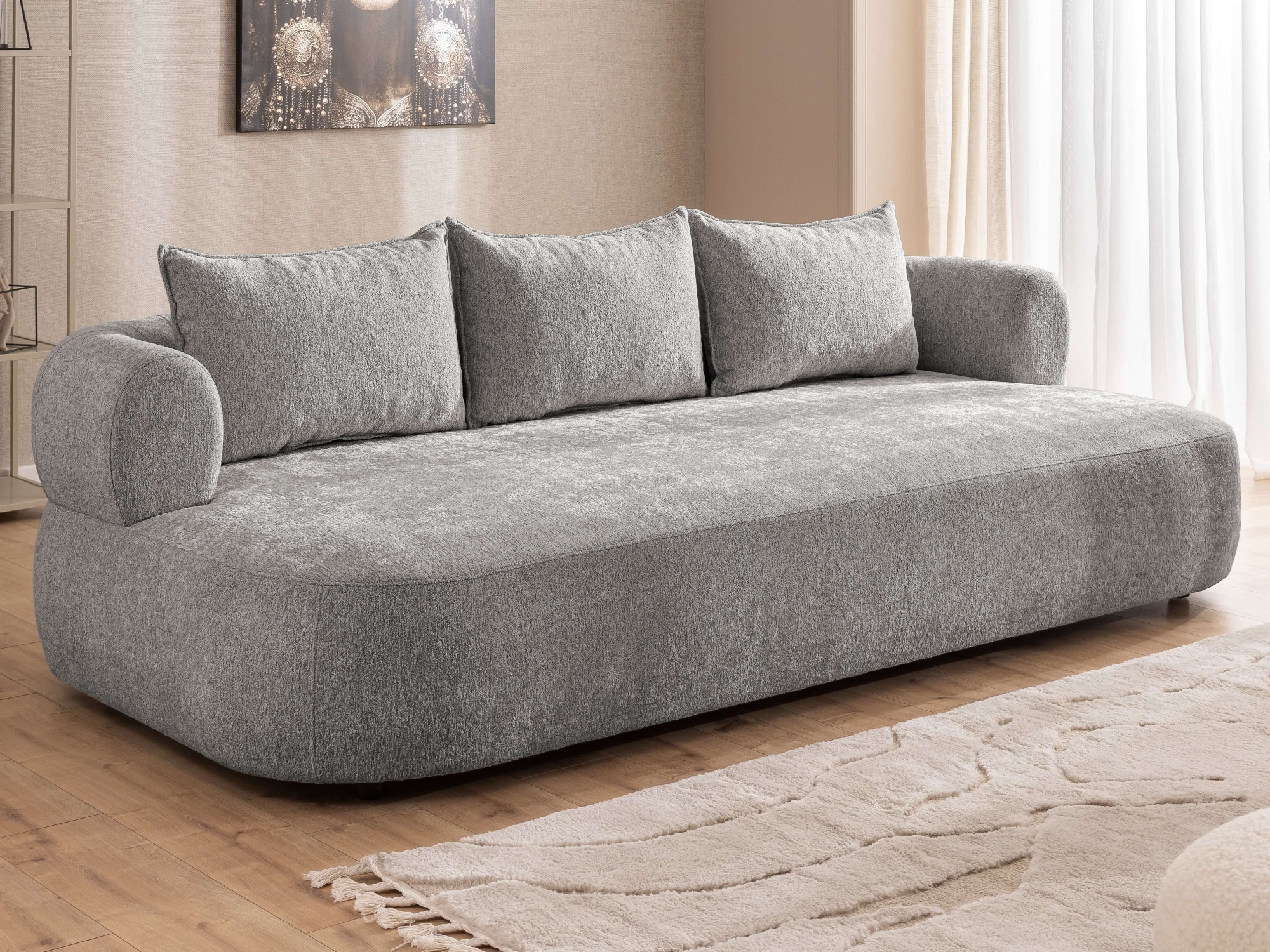 Home affaire Big-Sofa »LUSSAC 4-Sitzer Design-Sofa mit Zierkissen, Masse B/T/H: 242/123/78 cm« hoher Sitzkomfort und modernes Design, Sofa ohne Bettfunktion