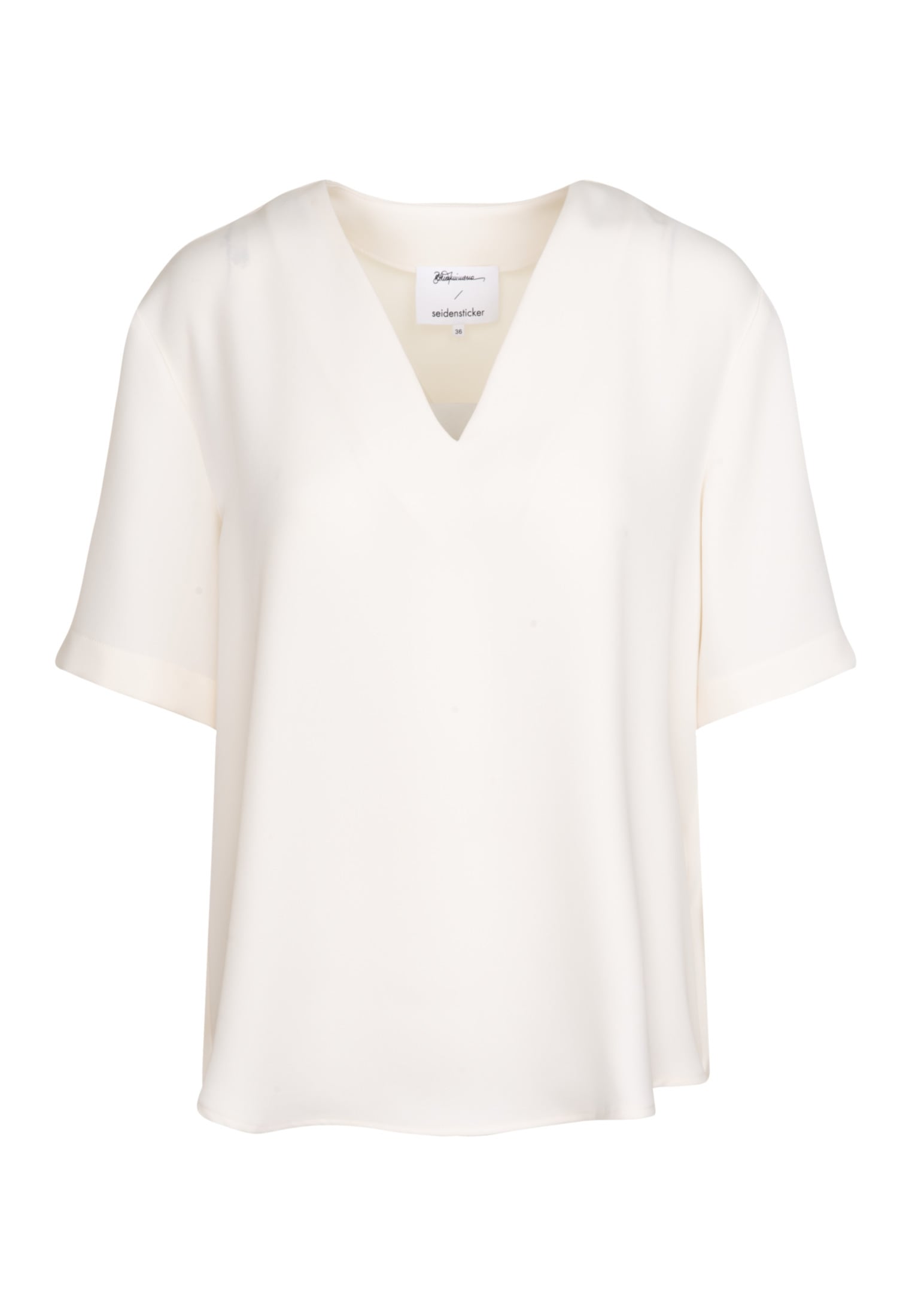seidensticker Shirtbluse »Schwarze Rose«, Kurzarm V-Neck Uni