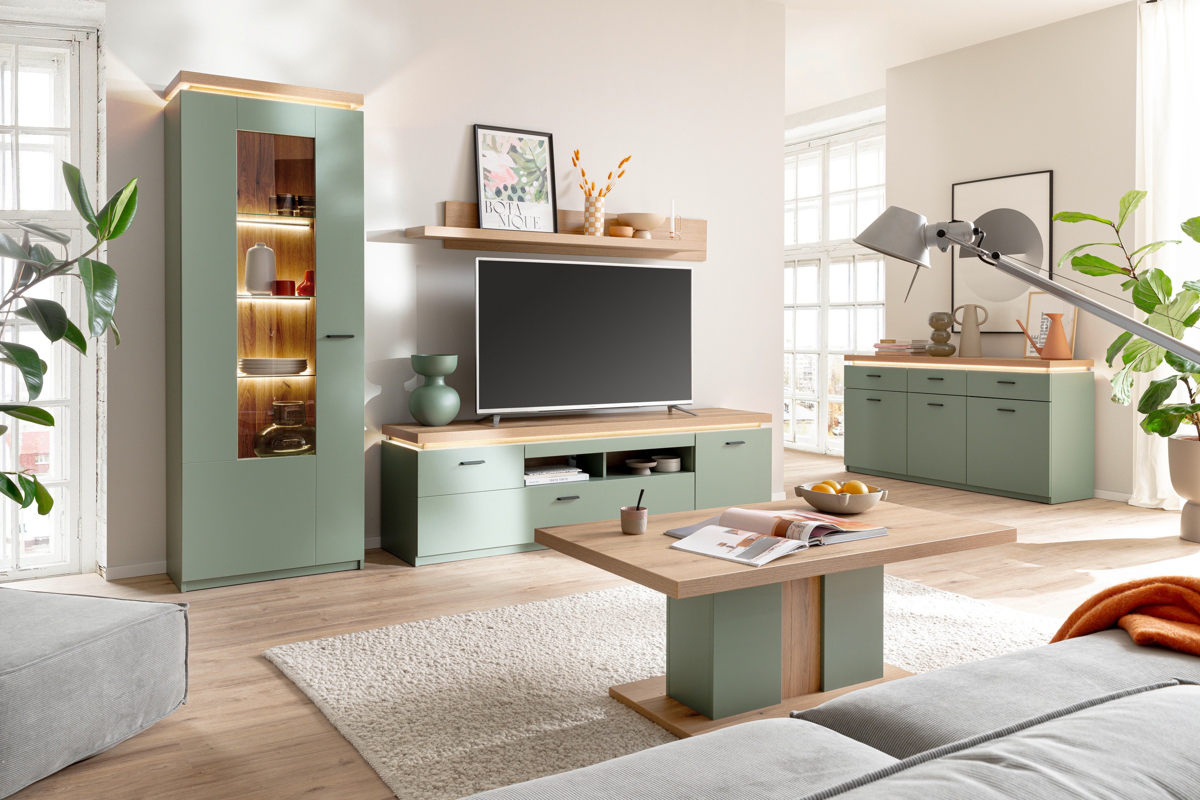 MCA furniture Meuble mural »MONIZ Wohnkomination 2« Komplett-Set, 3 cuis tlg.