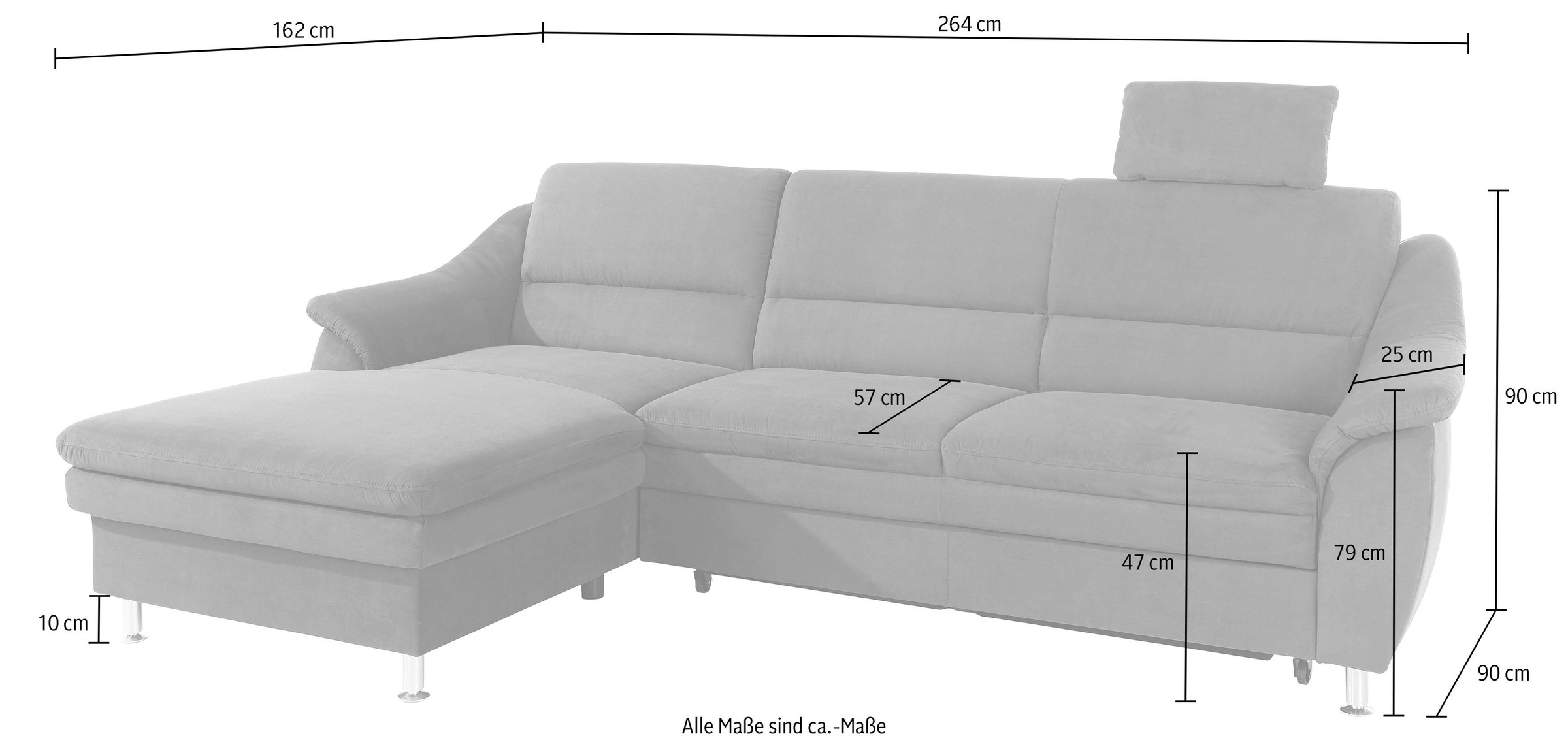 sit&more Ecksofa »Cardoso L-Form«, mit Federkern, wahlweise mit Bettfunktion