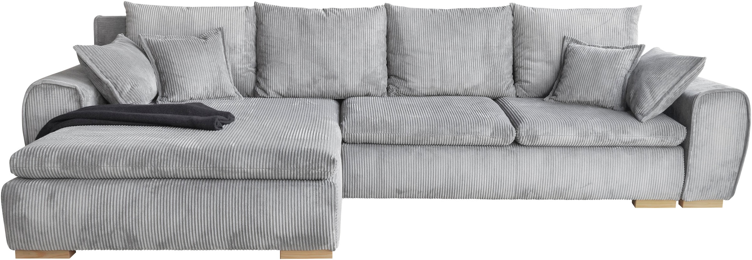 Home affaire Ecksofa »Katja«, Cord Bezug, inkl. Schlaffunktion und Stauraum