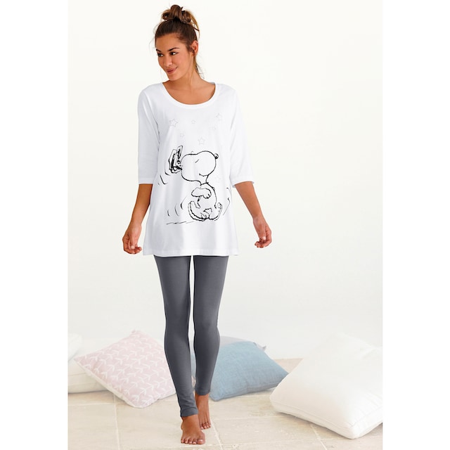 Peanuts Pyjama, (2 tlg., 1 Stück), mit Leggings und legerem Shirt mit Snoopy  Druck versandkostenfrei auf