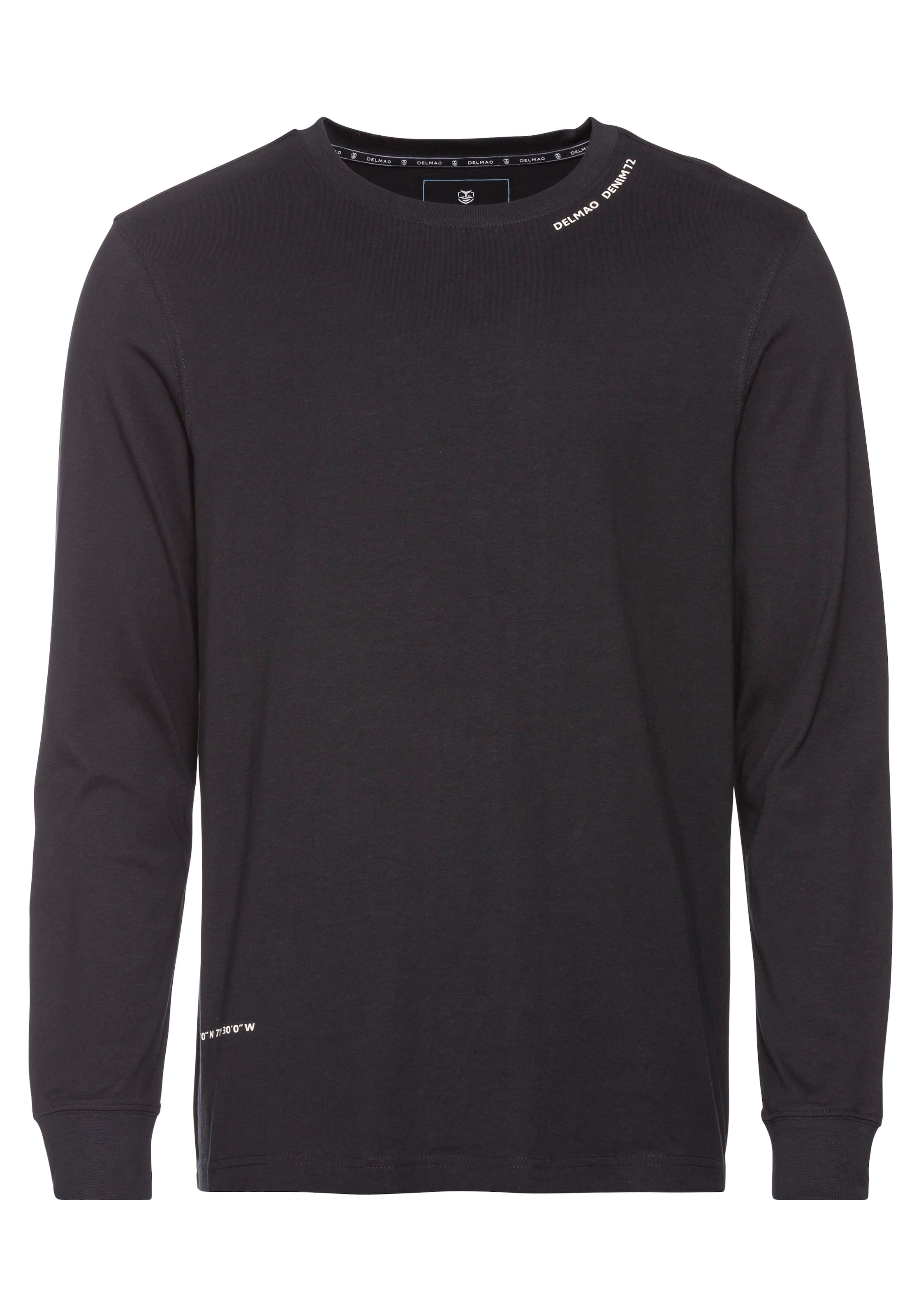 DELMAO Rundhalsshirt, schmal geschnitten, mit Print, aus 100% Baumwolle