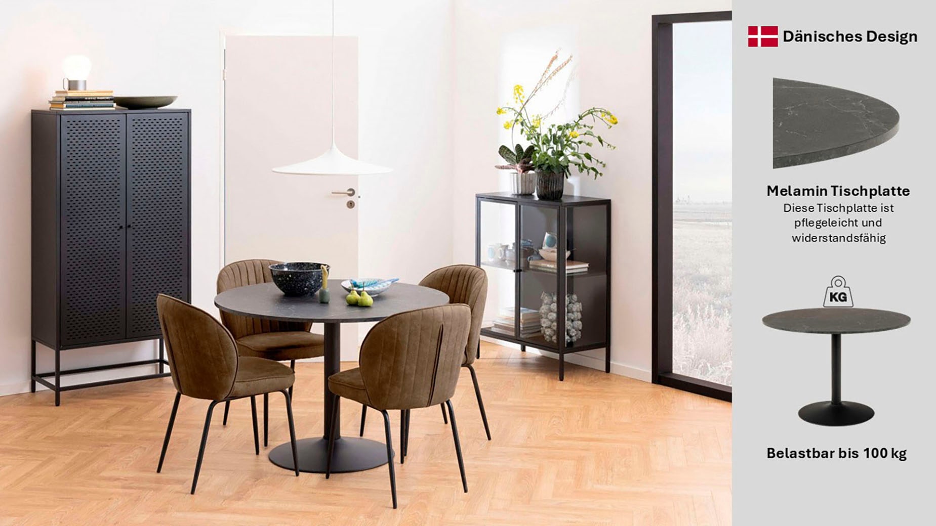 ACTONA GROUP Esstisch »Ibiza, Runder Küchentisch - pflegeleicht, platzsparend & robust« Tisch, Tulpentisch, 1 Stk. tlg. OTTOs Choice, Modernes Design – kratzfest & belastbar bis 100 kg