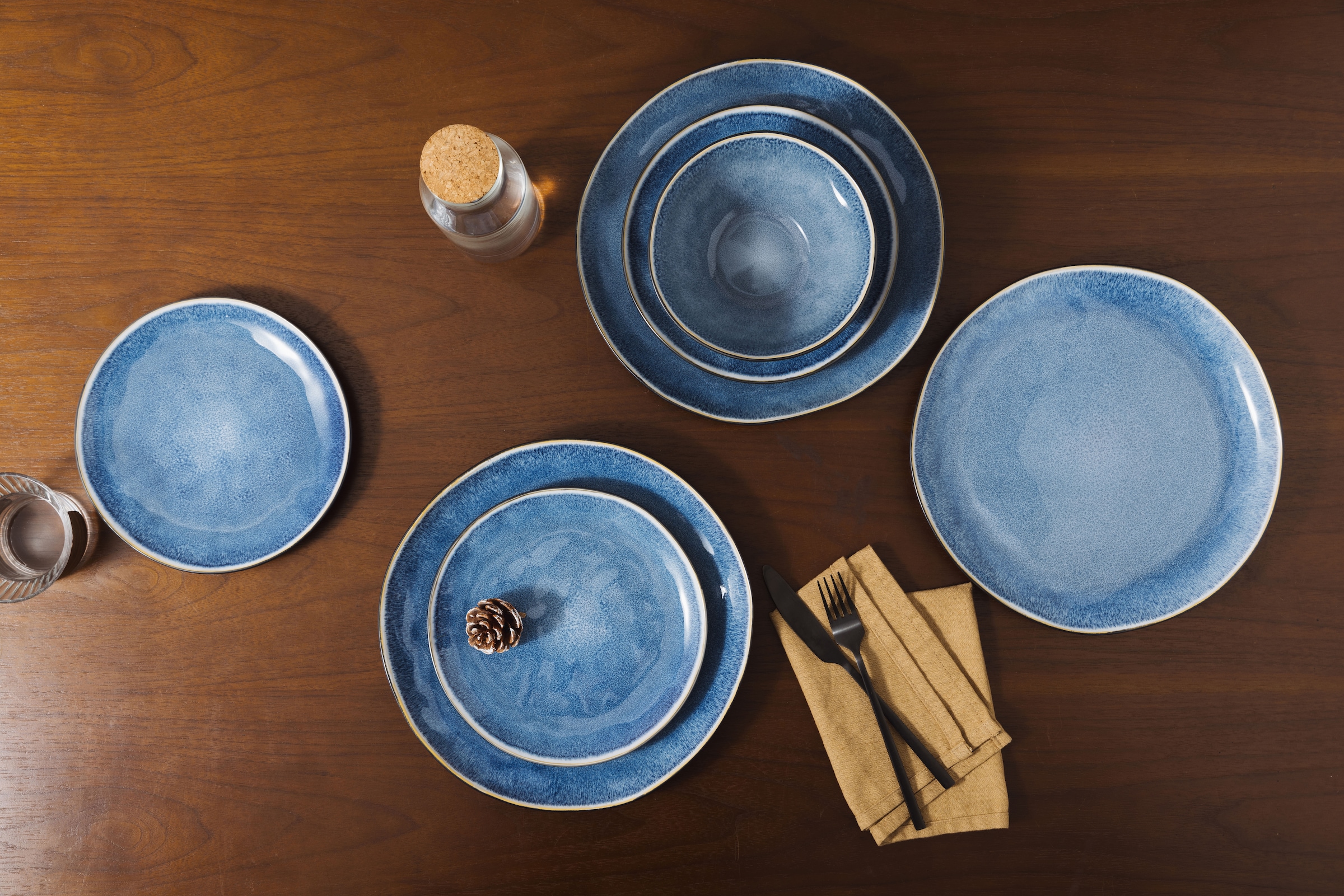 GOODproduct Tafelservice »Teller Set, Service Allden« Teller Set, jedes Stück ein Unikat, 12 Teile, für 4 Personen