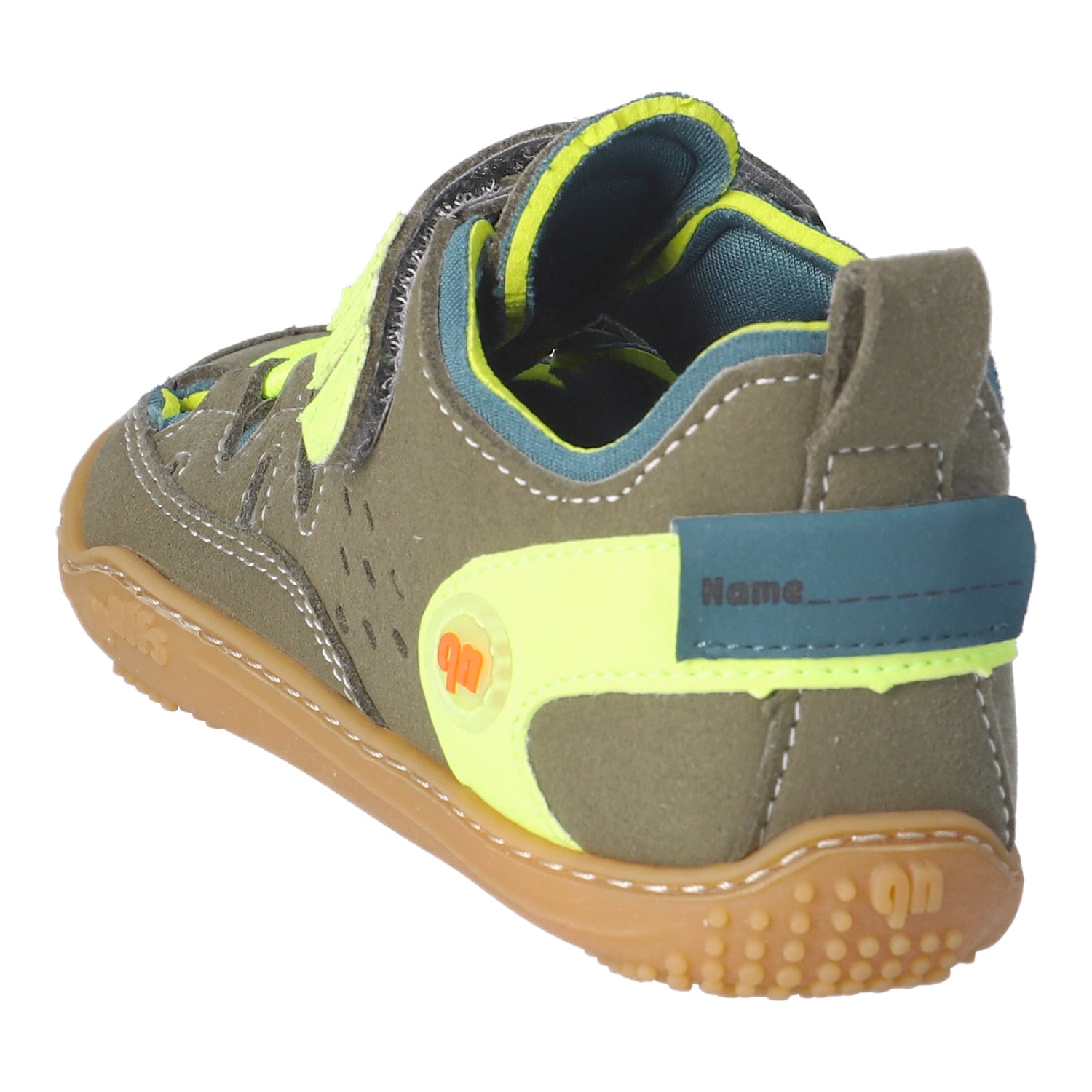 qnuffs Chaussures pieds nus »Lerche«  Sneaker, chaussure basse, sneaker avec étiquette nom au talon