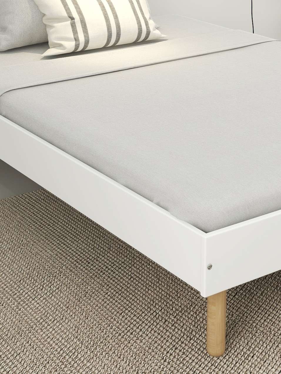 Home affaire Bett »Dagmar, Bettgestell, teilMDF, minimalistisches Design«, Breite 140 cm, inklusive feste Latten aus massiver Kiefer